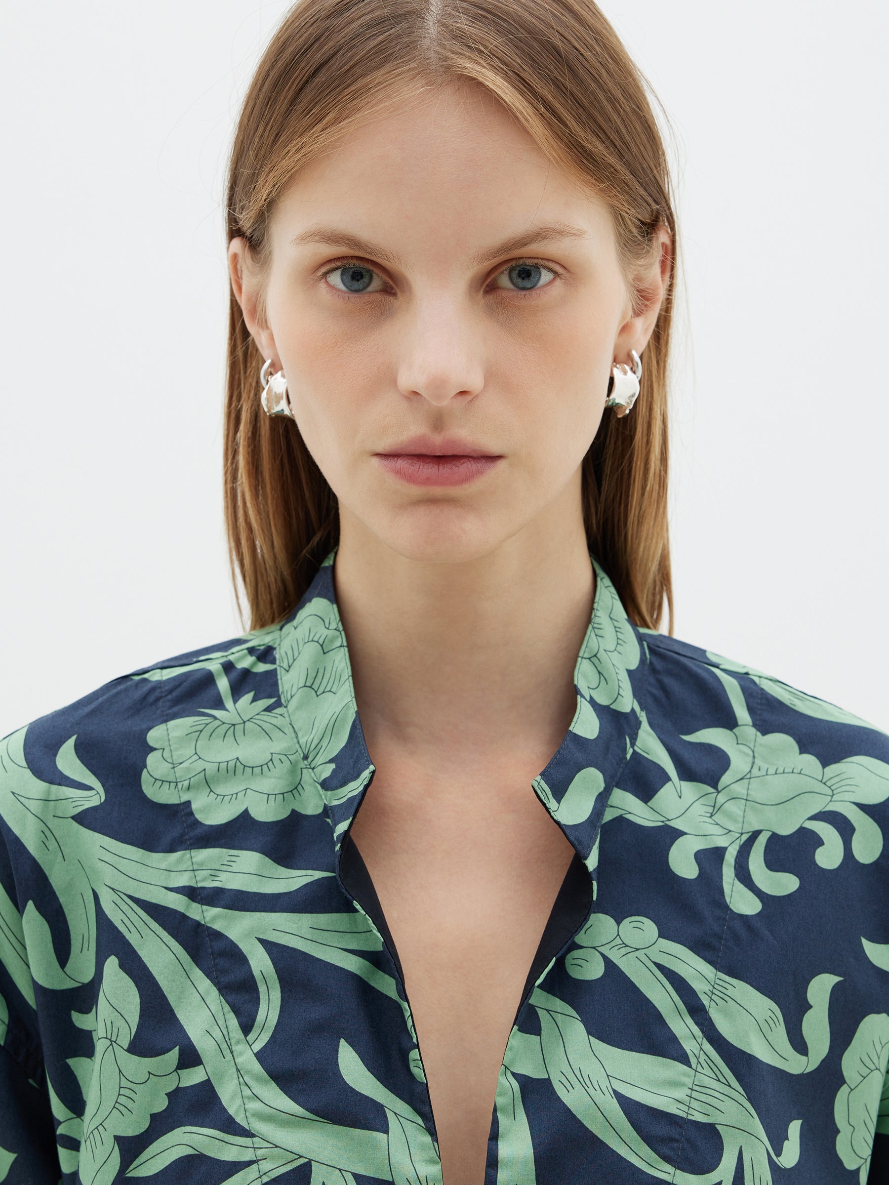 printed longerline dress