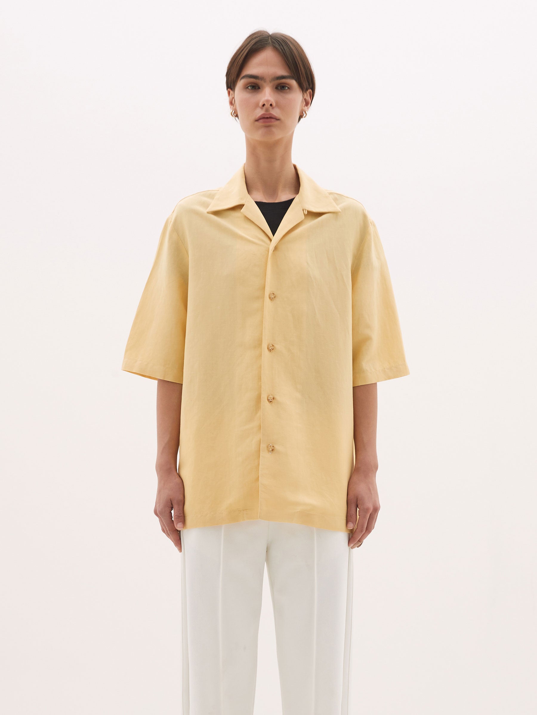 viscose linen short sleeve shirt