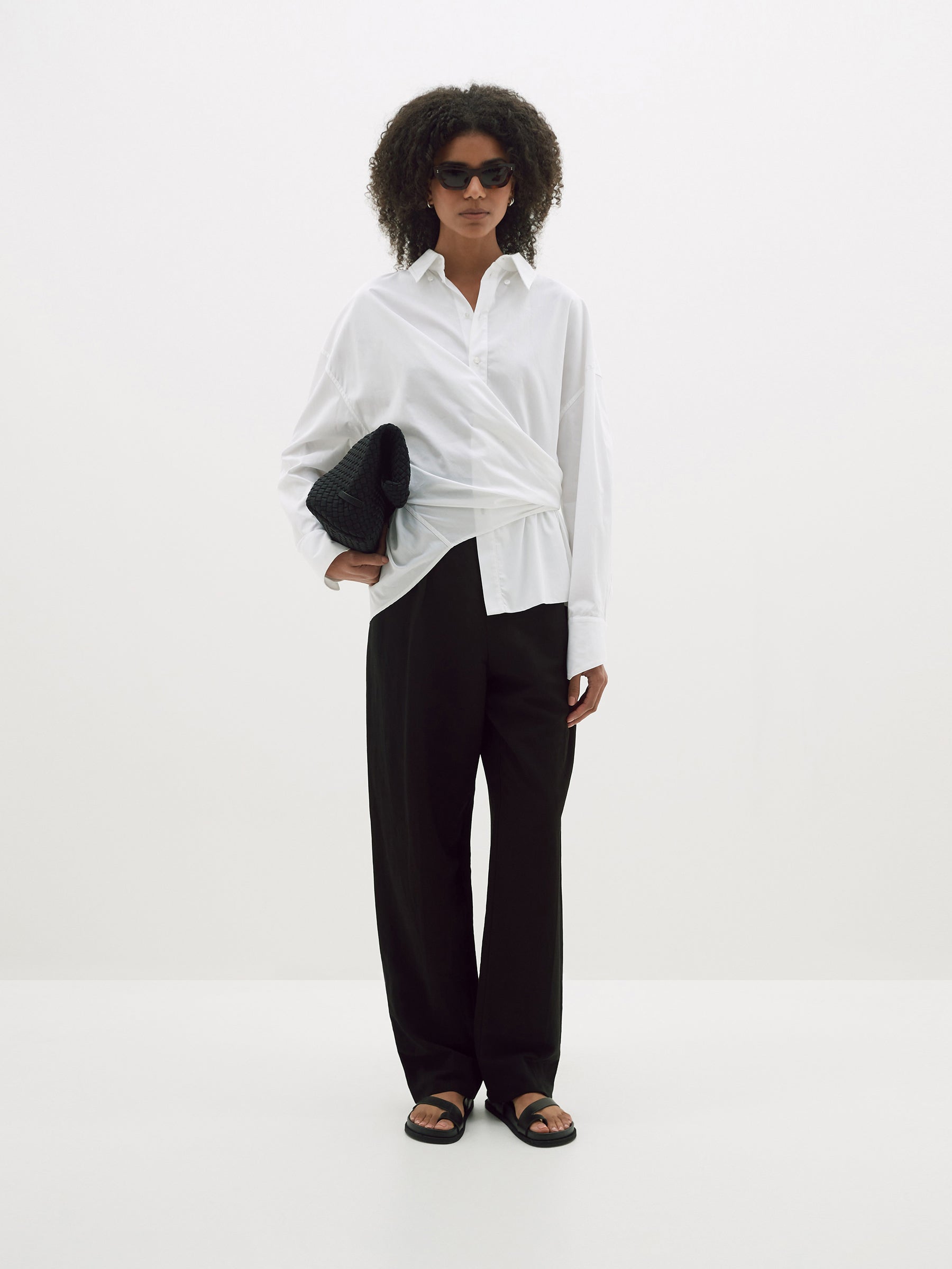 parachute cotton wrap shirt