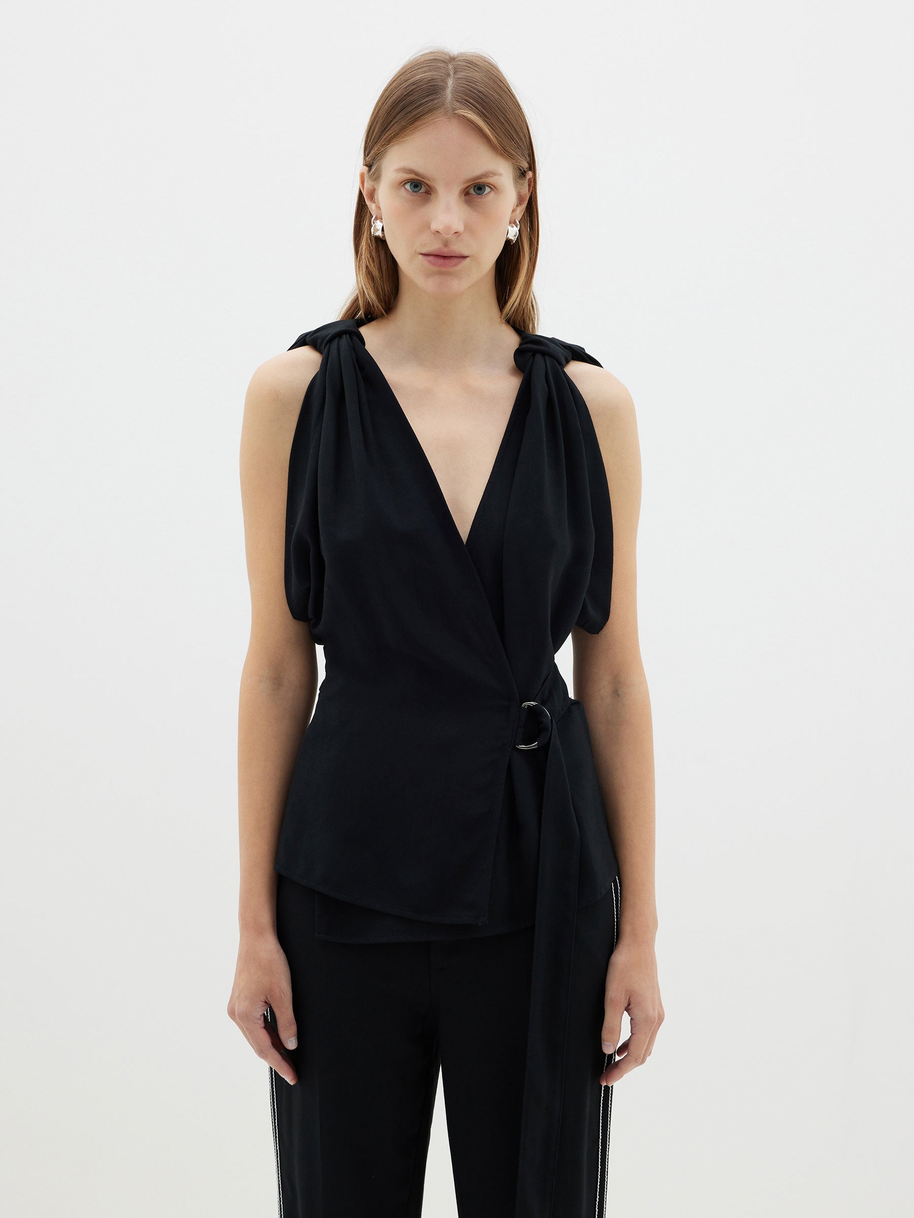 viscose wrap knotted top
