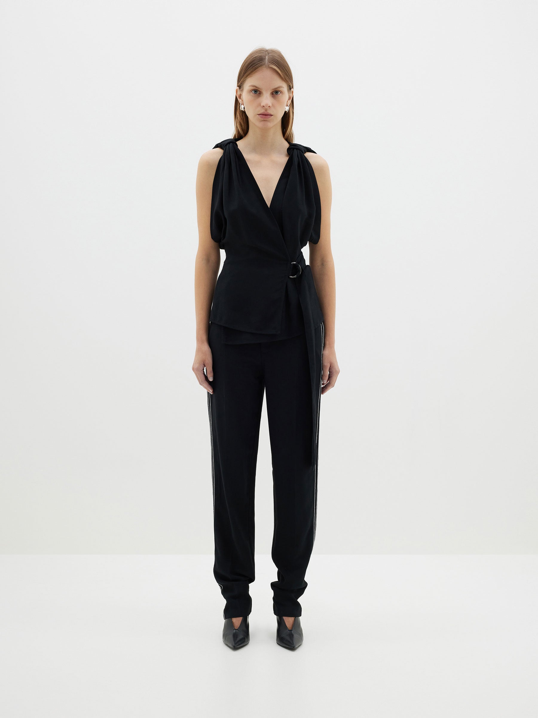 viscose wrap knotted top