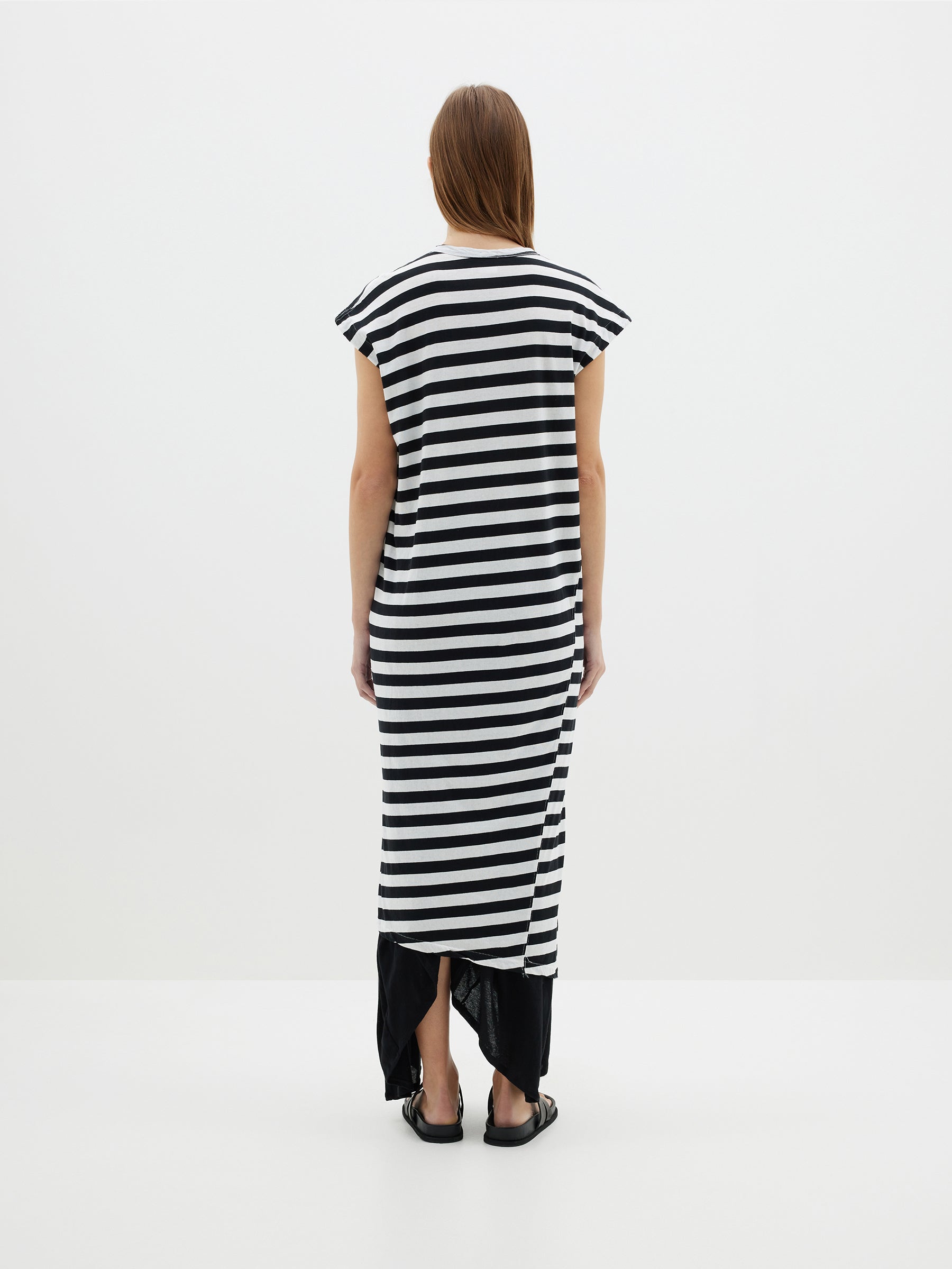 stripe split tank dress
