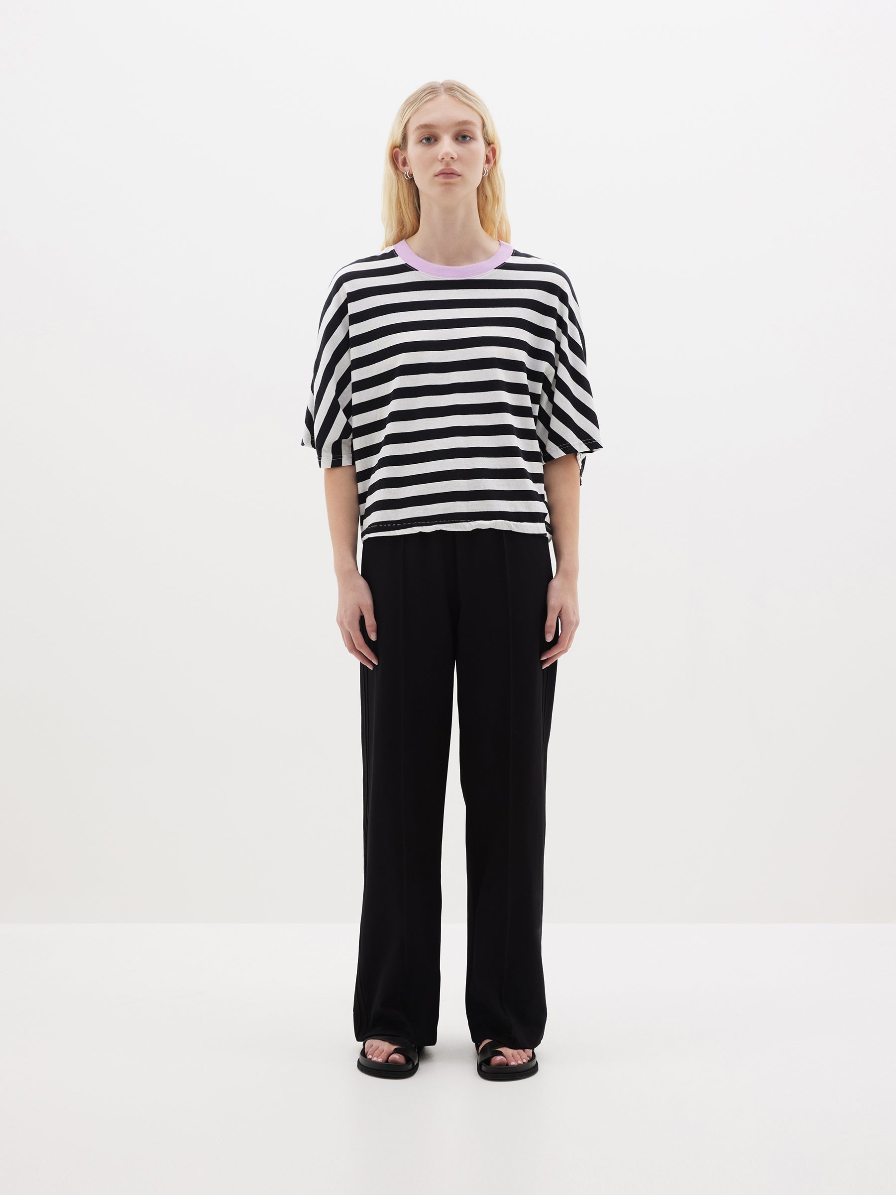 stripe boxy short sleeve t.shirt