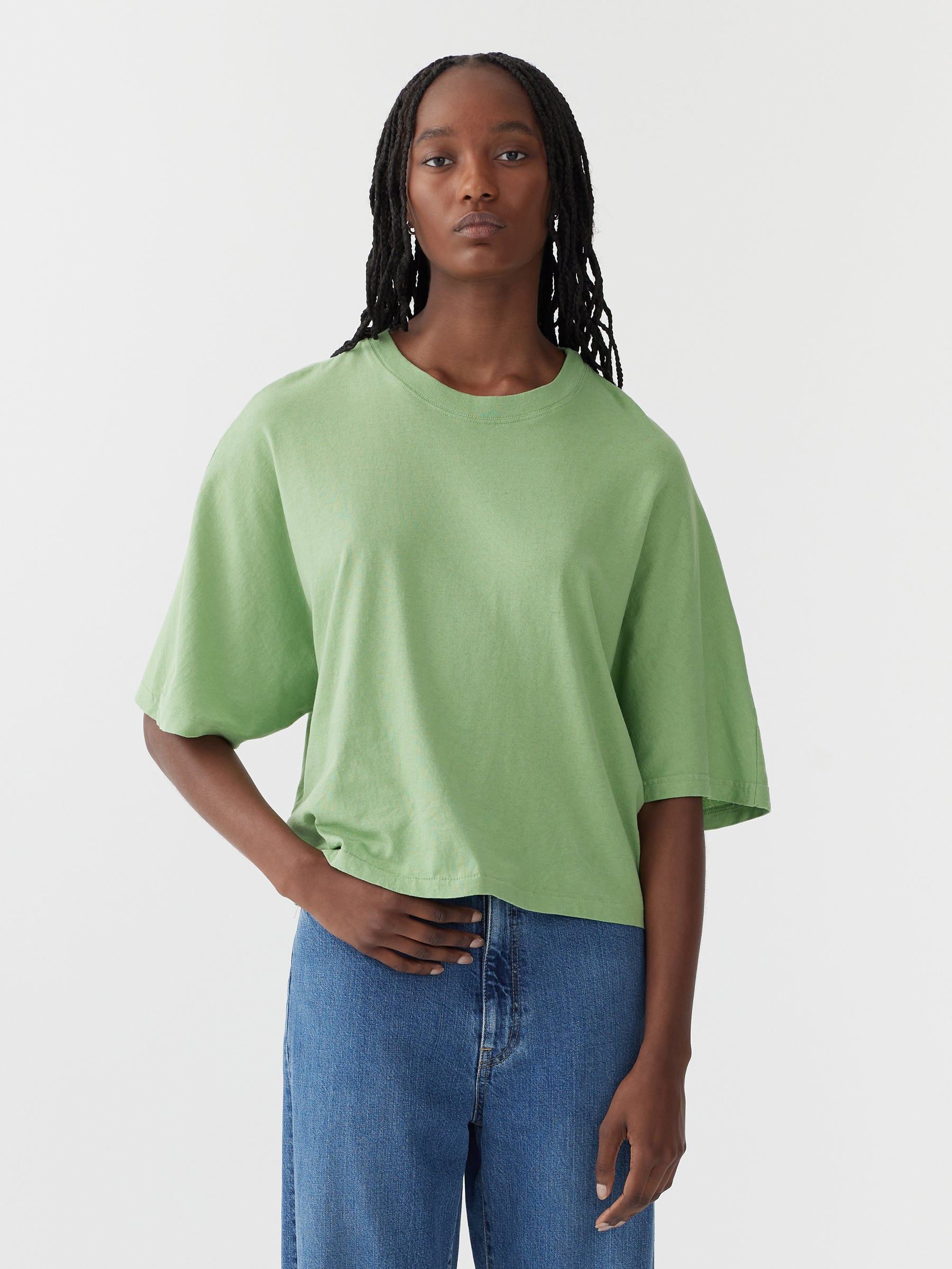 cropped boxy short sleeve t.shirt
