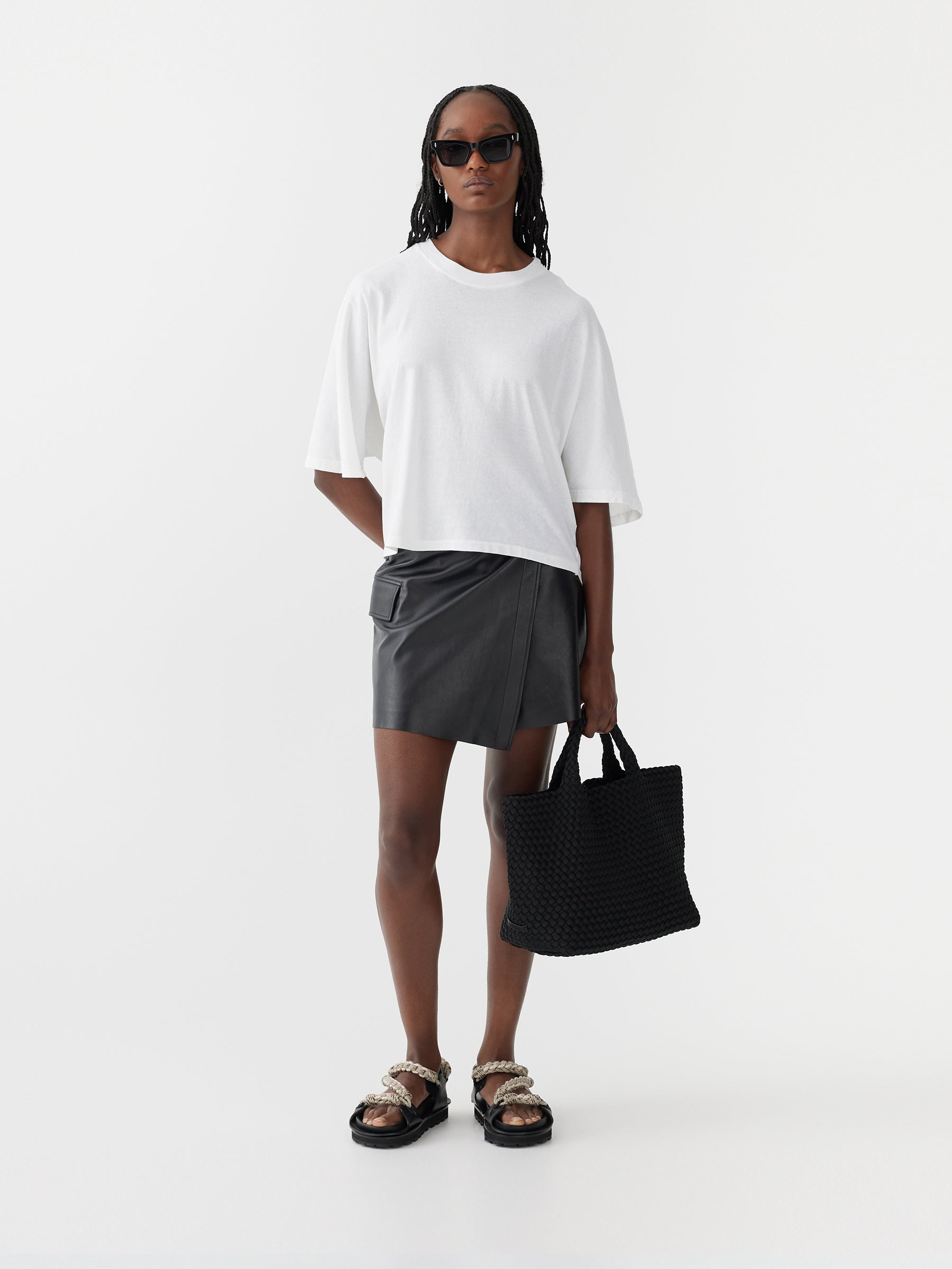 cropped boxy short sleeve t.shirt