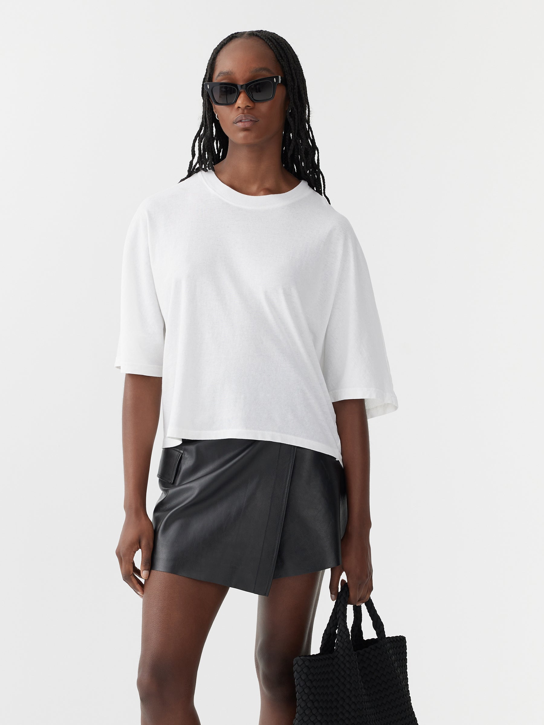 cropped boxy short sleeve t.shirt