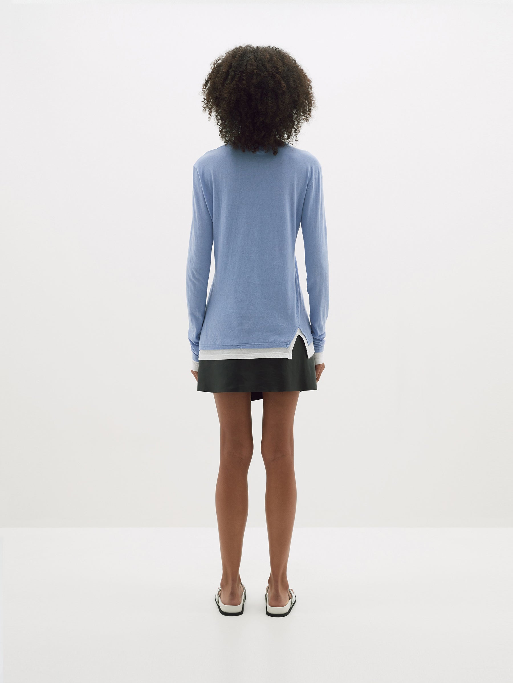 split layered long sleeve t.shirt