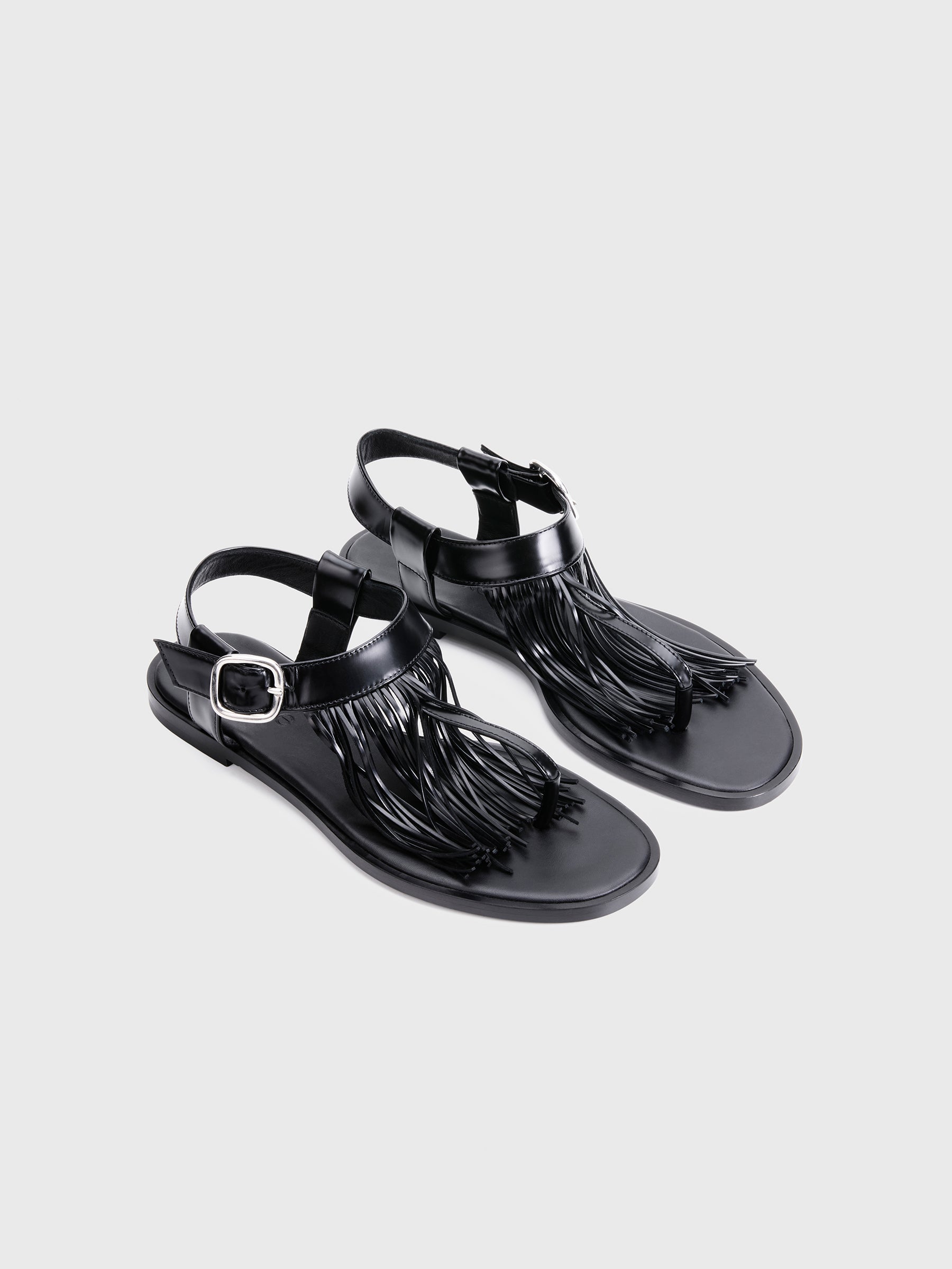 Ankle fringe sandals on sale