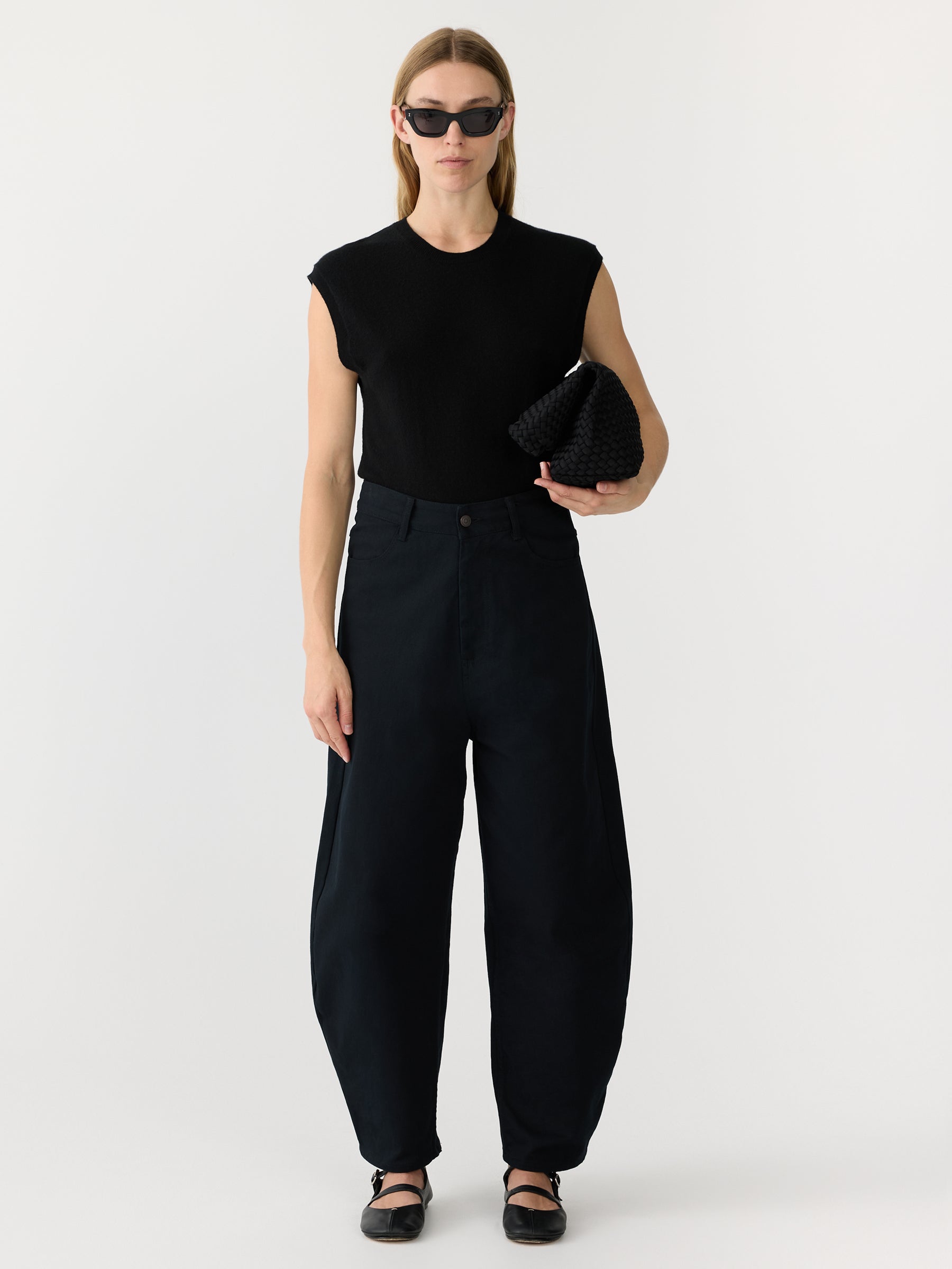 cotton twill barrel leg pant bassike