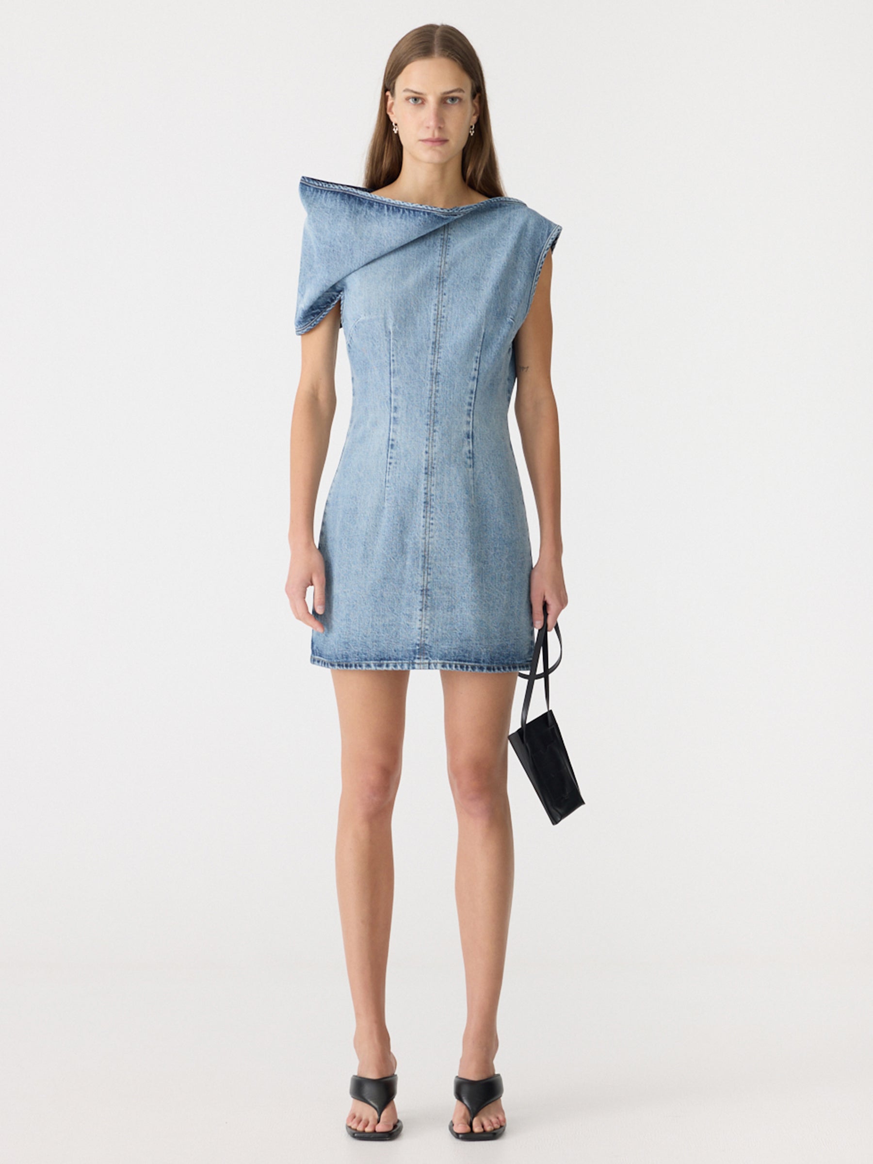 bassike denim shirt dress Bassike's take on the perfect denim dress is transeasonal perfection Wear it alone or over the matching denim shorts as a vest ~ and it has pockets! Shop this summer staple