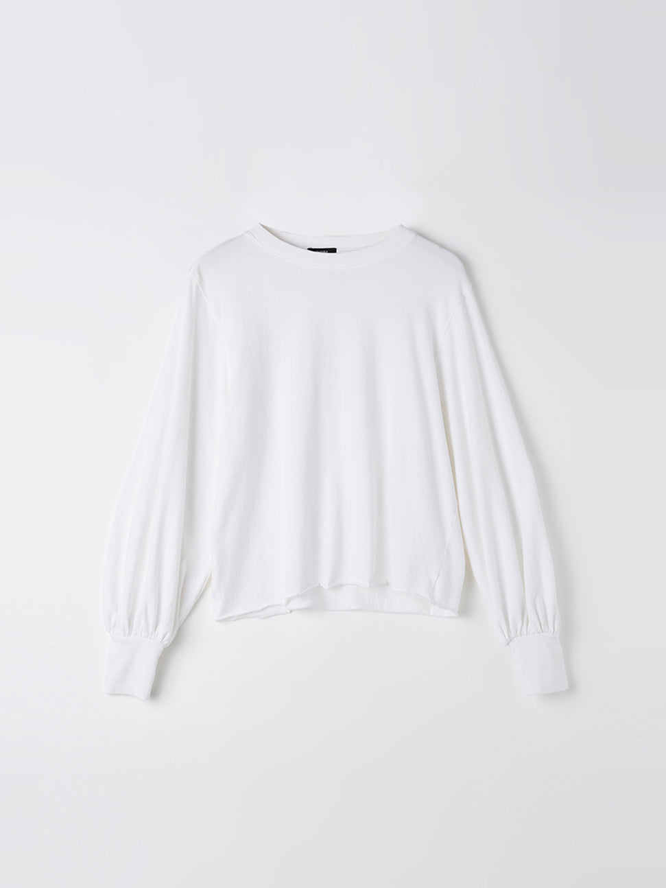 bassike 240 jersey voluminous sleeve top in white