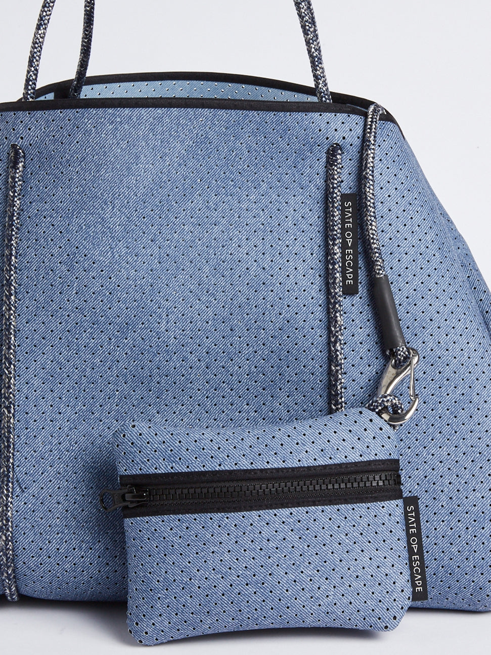 bassike state of escape carry all in double denim