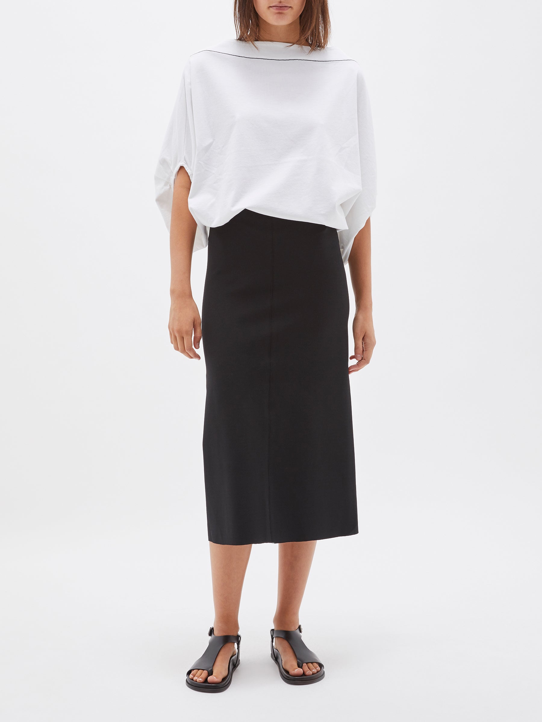 bassike longerline bandage skirt in black