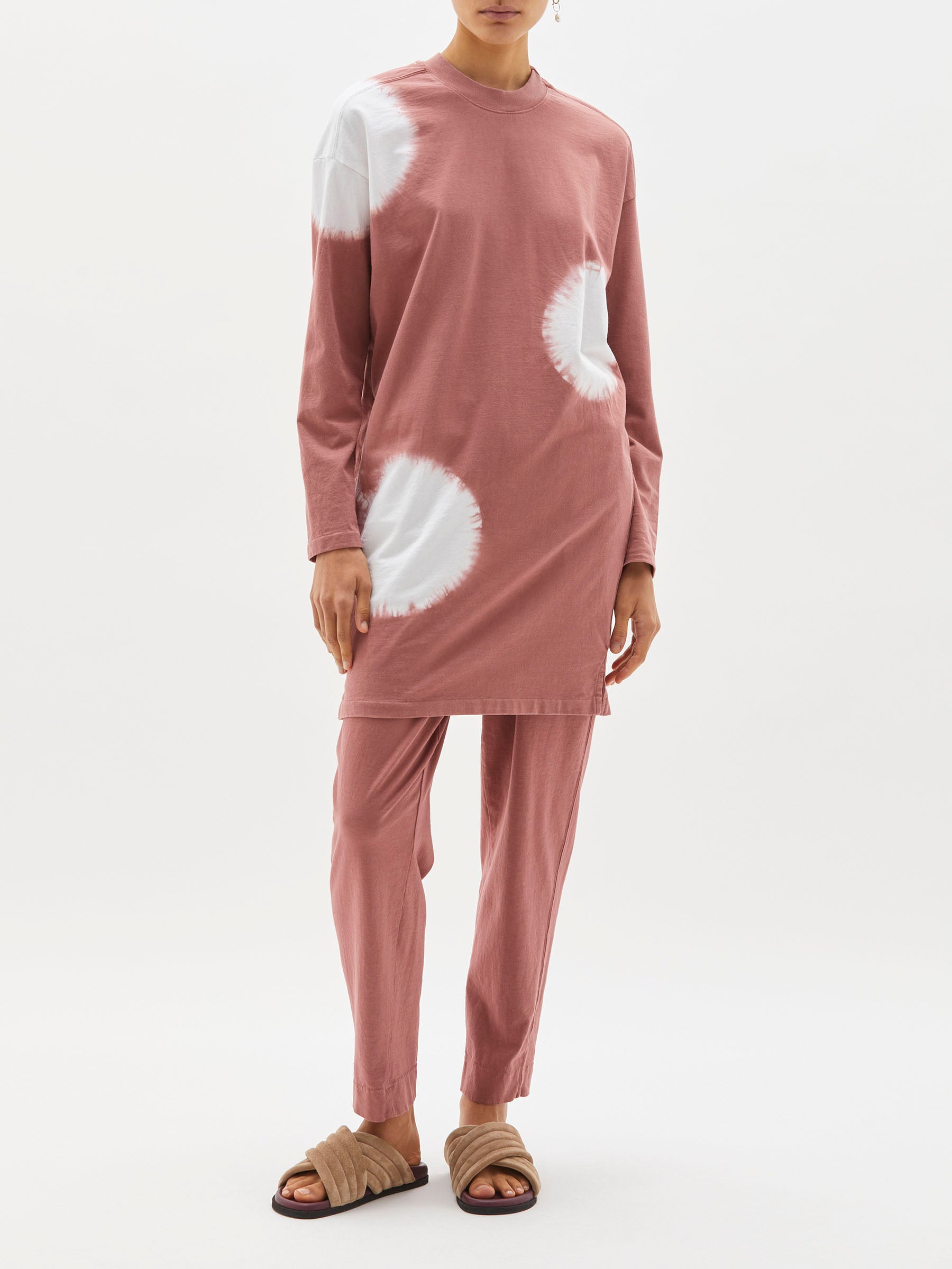 radial double jersey long sleeve dress