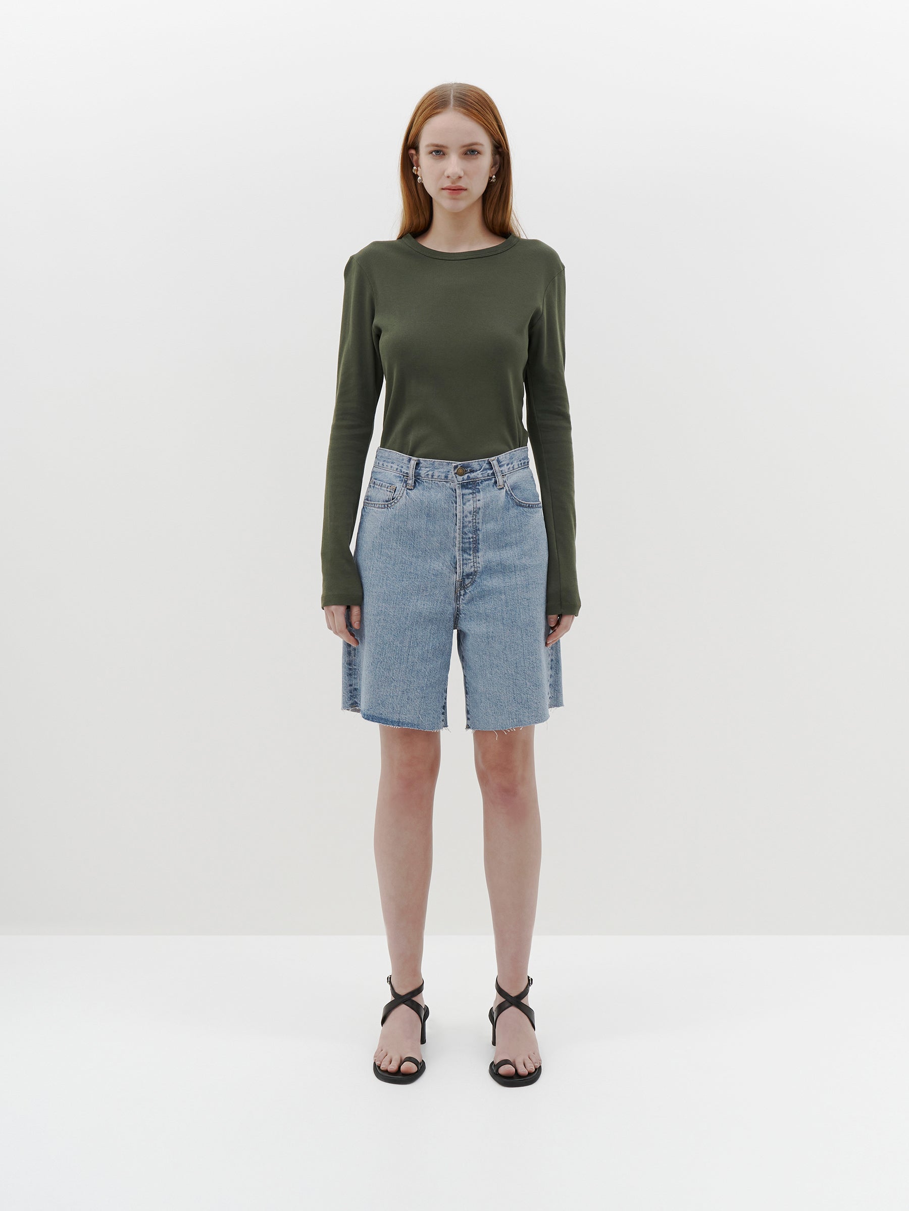 slim superfine rib long sleeve t.shirt
