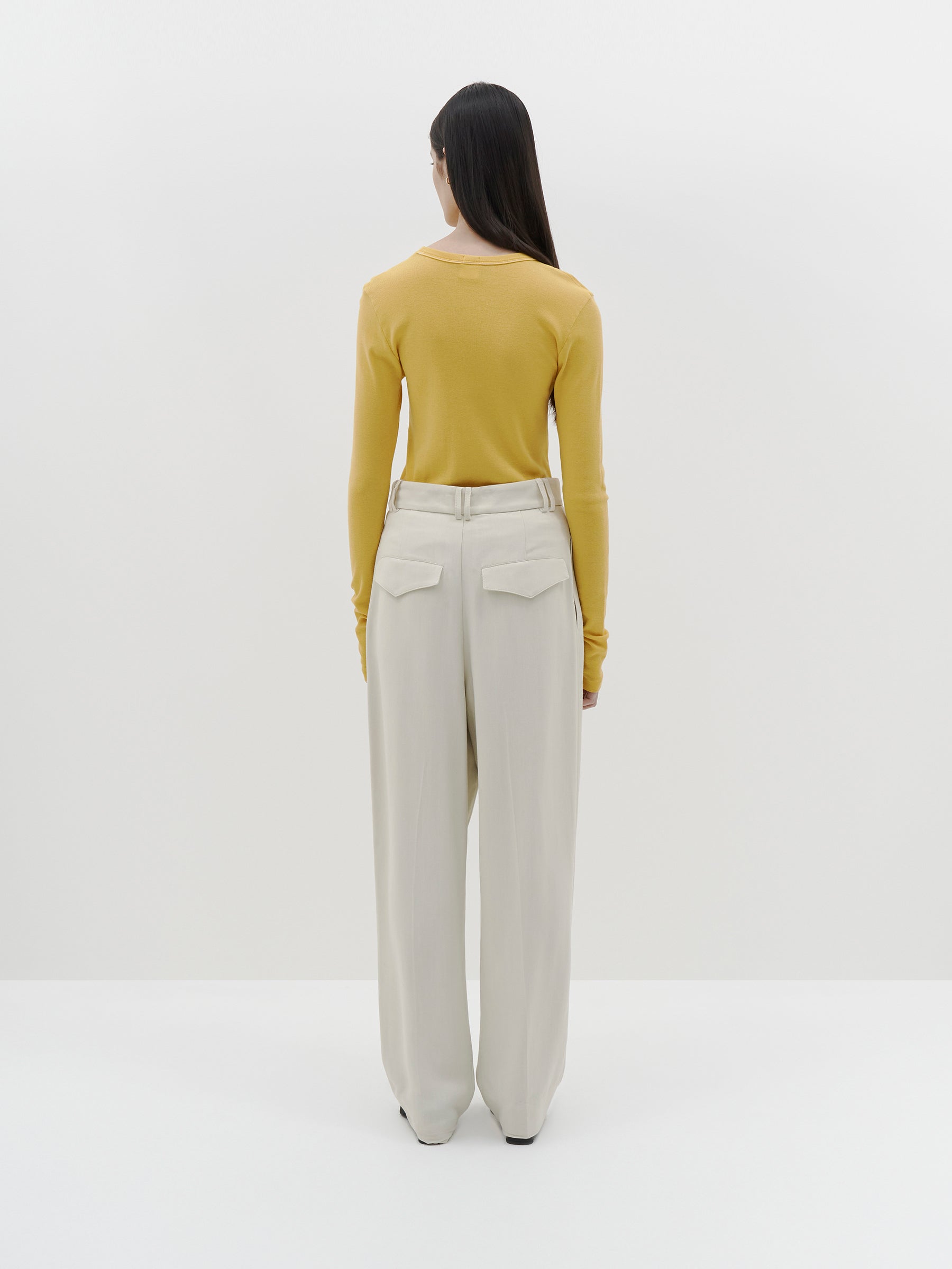 slim superfine rib long sleeve t.shirt