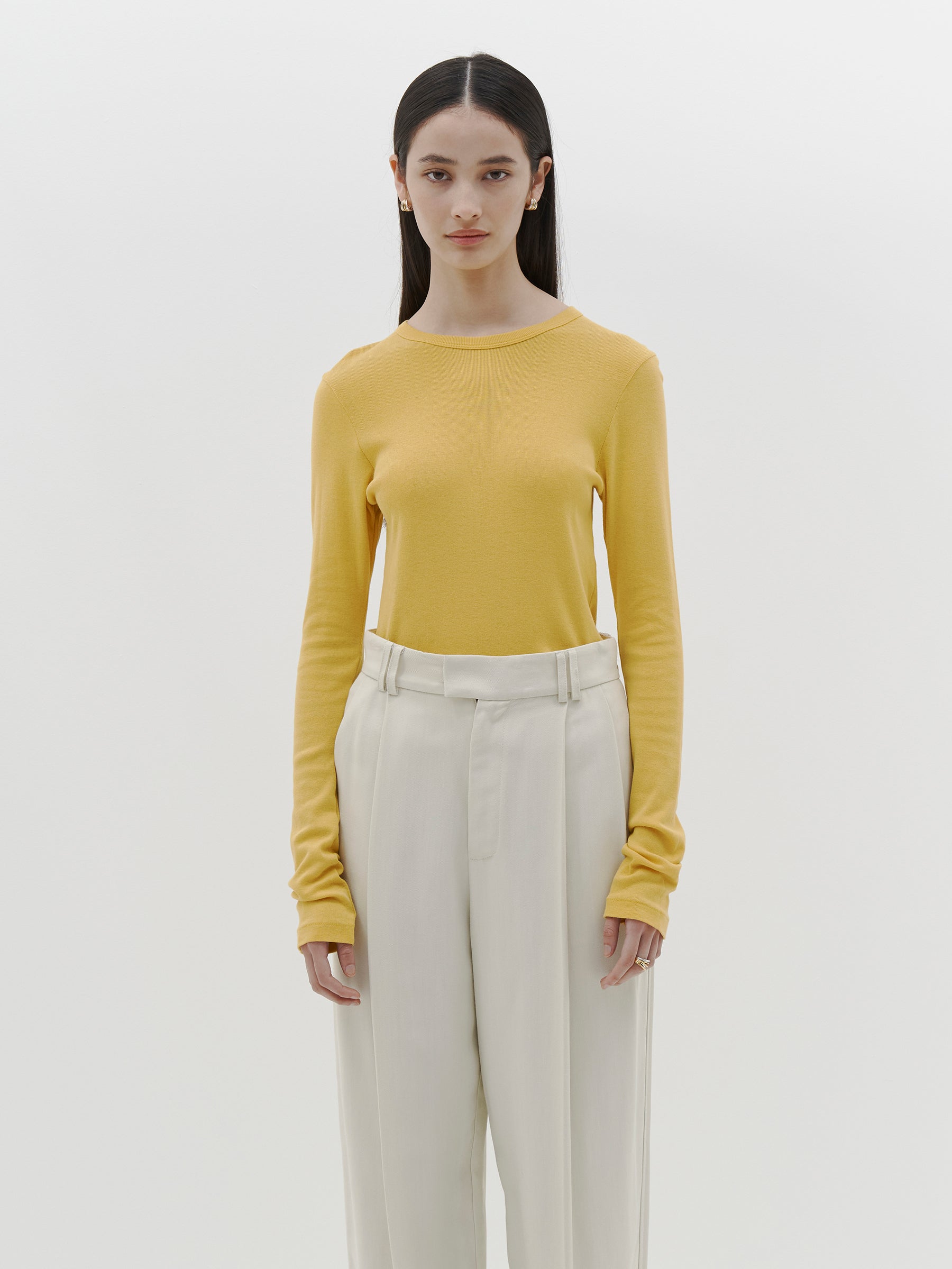 slim superfine rib long sleeve t.shirt