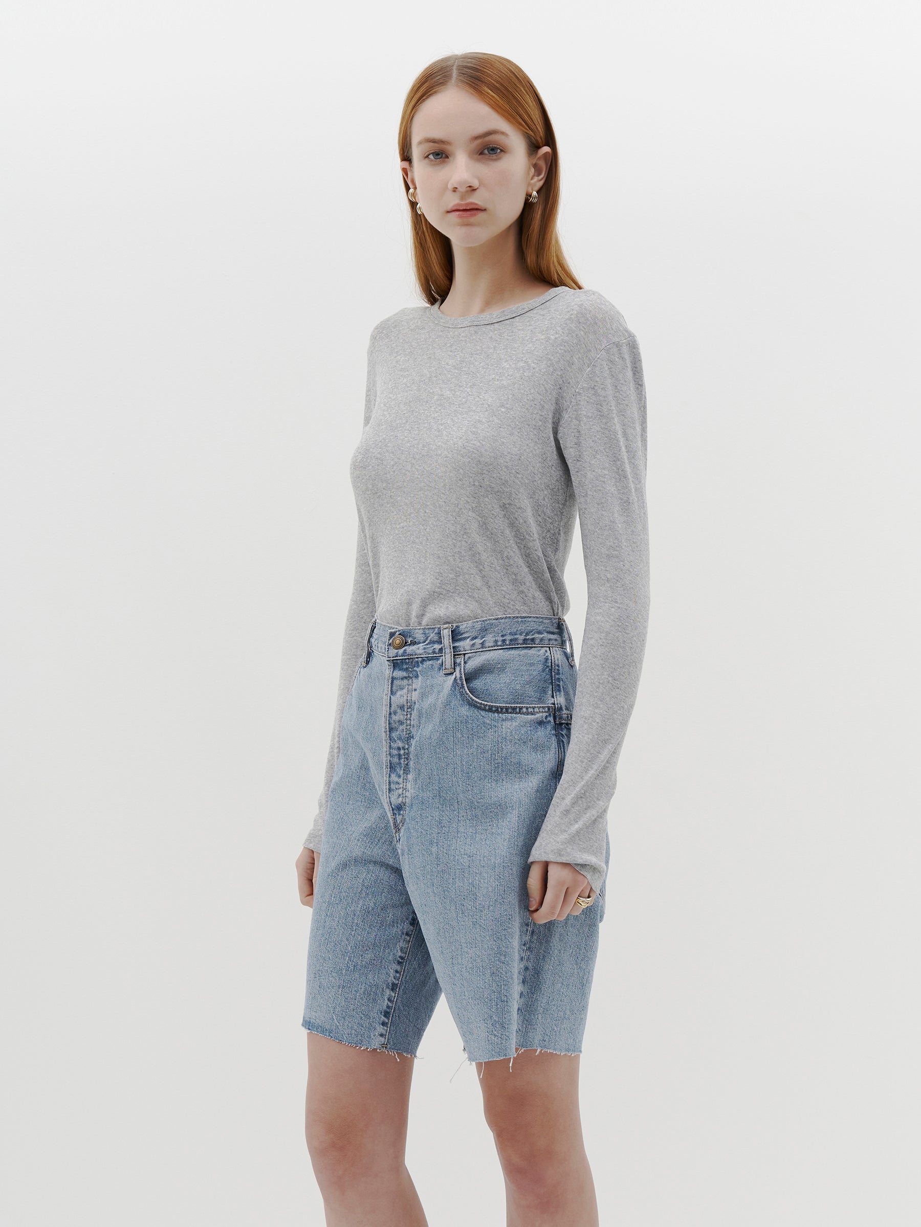 slim superfine rib long sleeve t.shirt