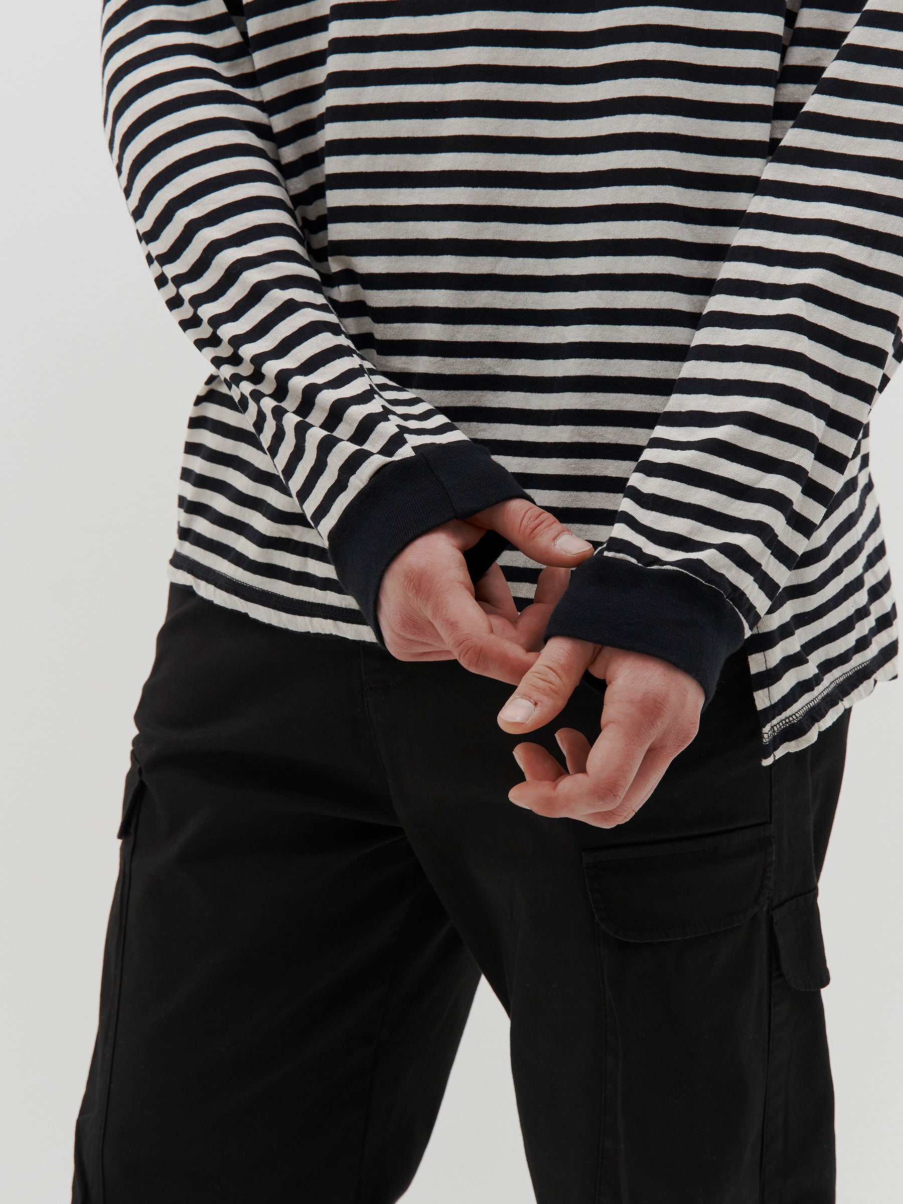 stripe slouch long sleeve t.shirt
