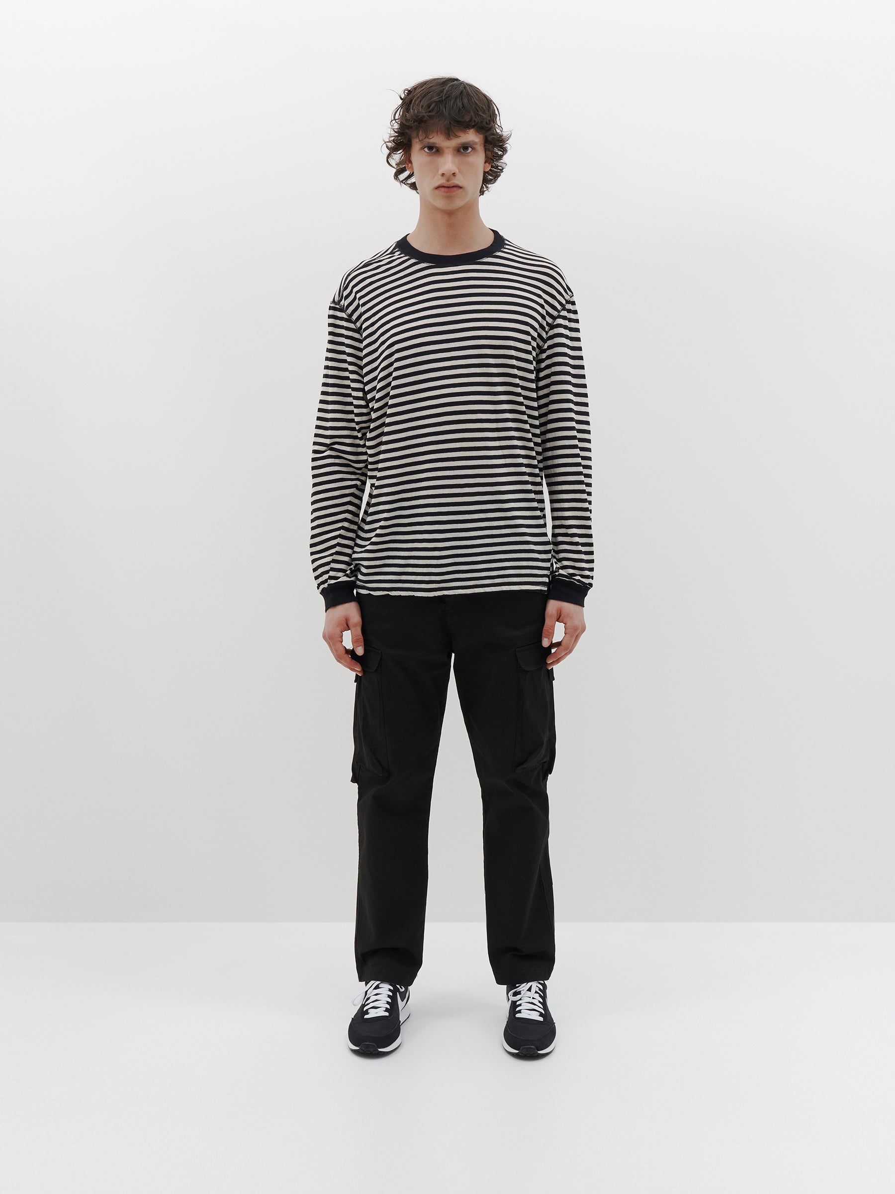 stripe slouch long sleeve t.shirt