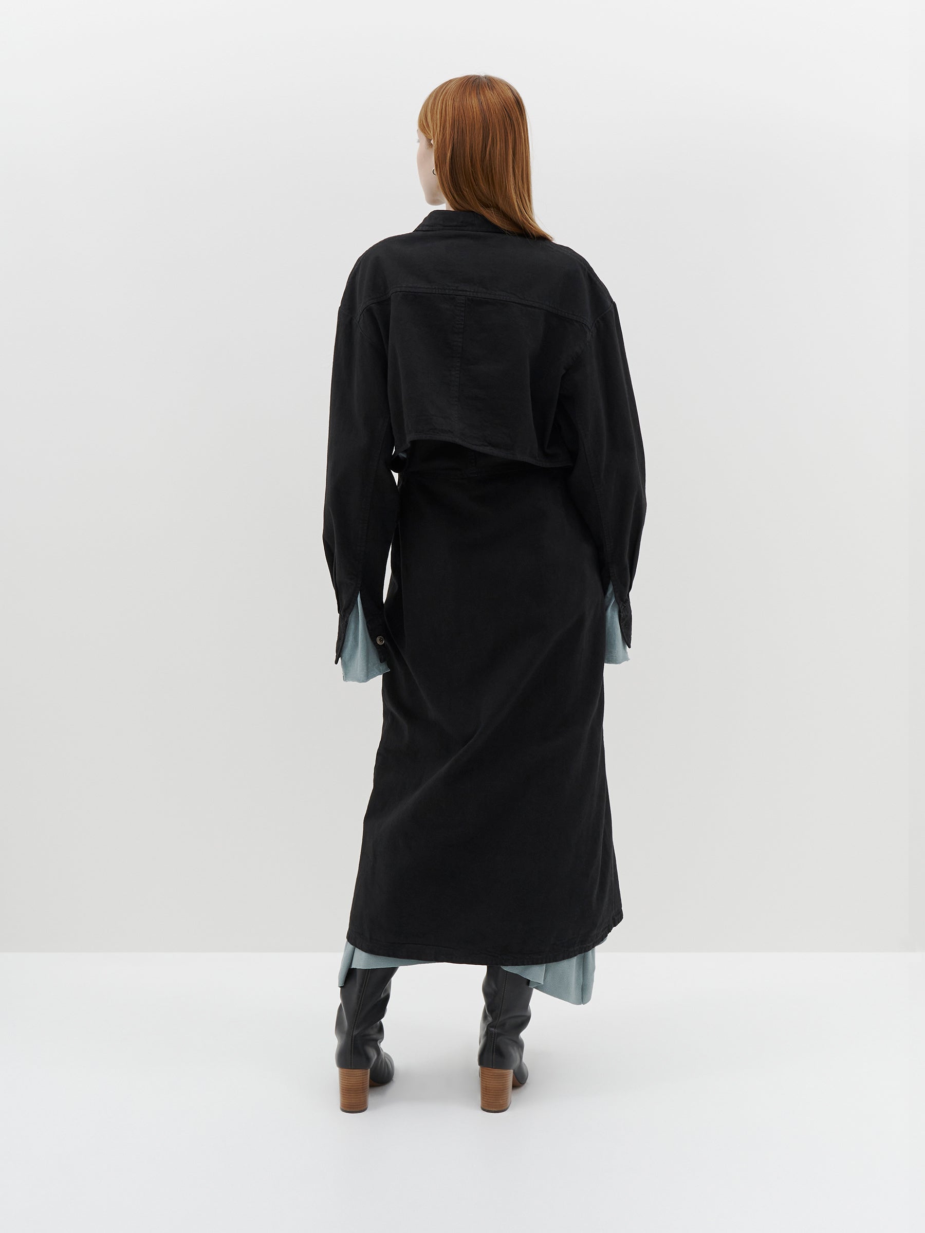 womens denim washed shirt dress