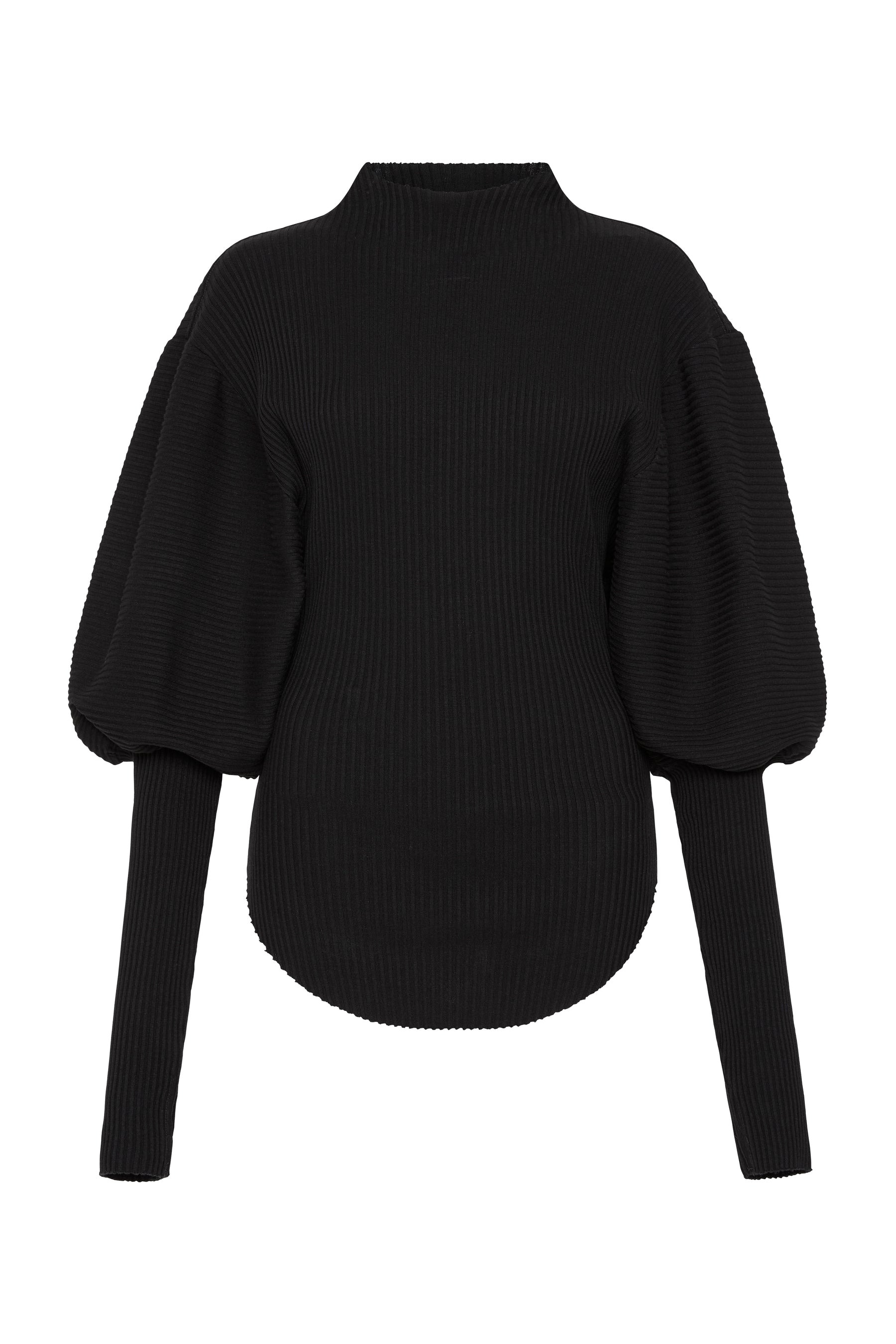 voluminous-sleeve-rib-top-aw22wft59-black