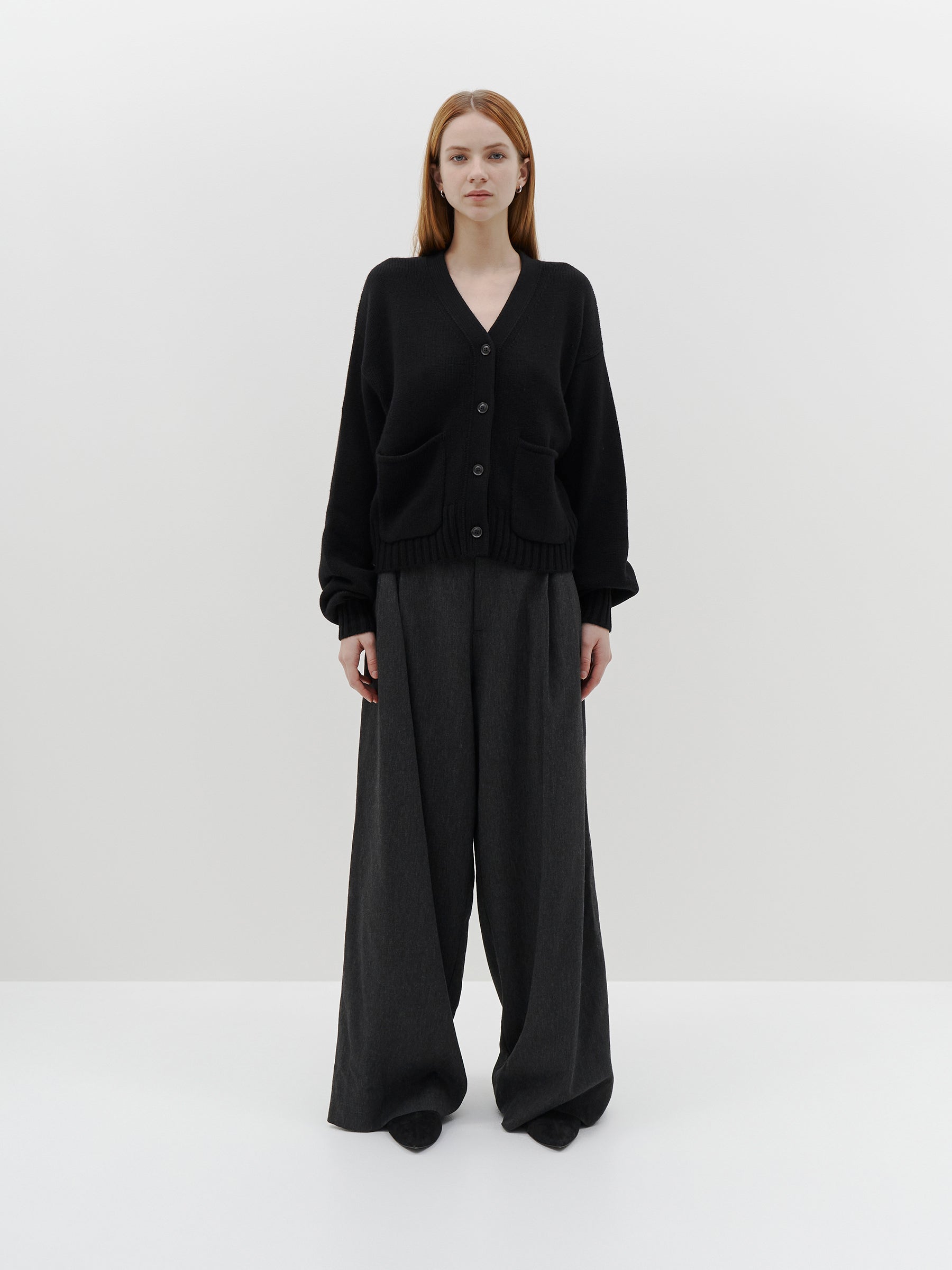 wool cashmere cropped cardigan