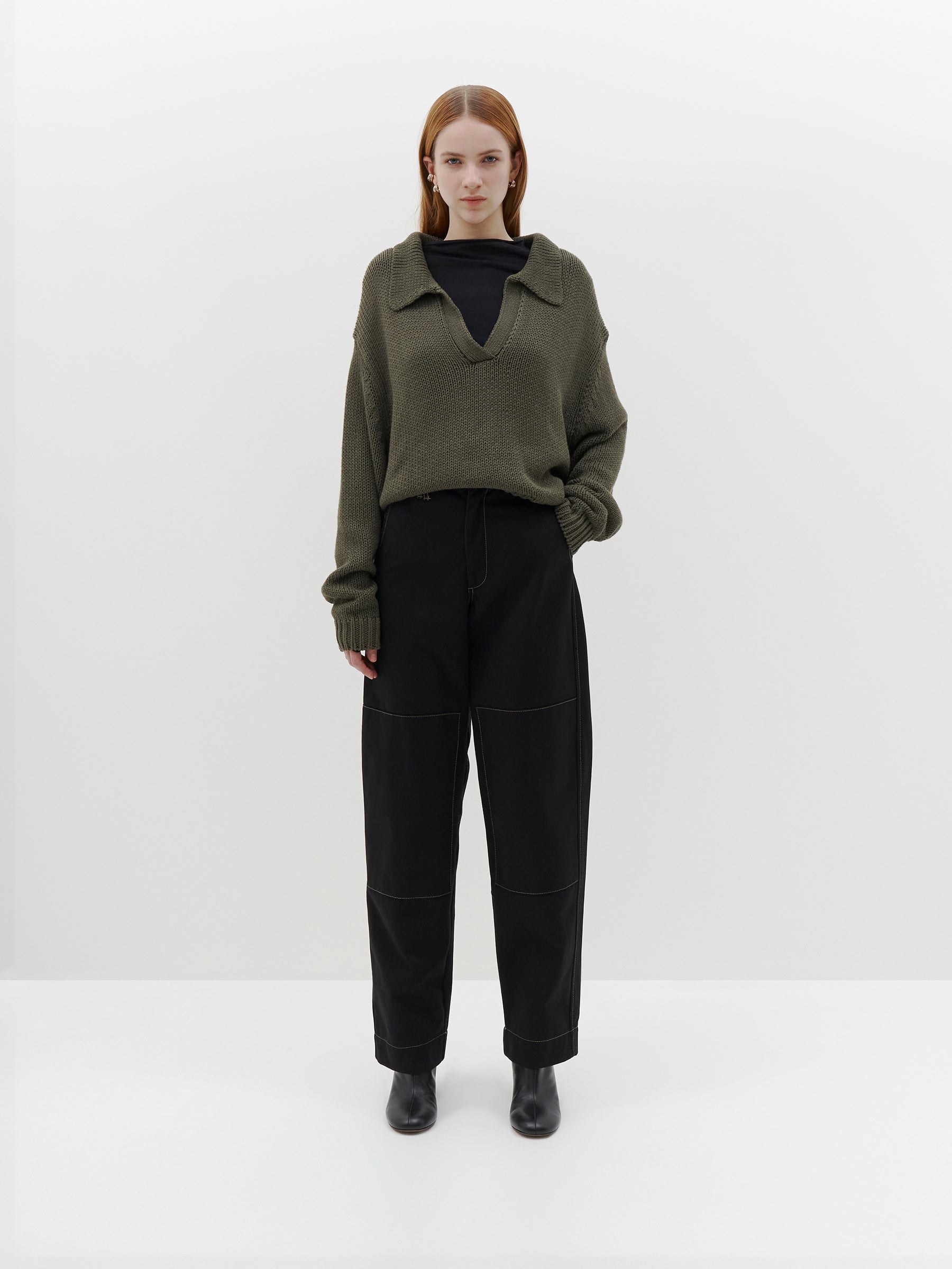 boxy-cotton-polo-knit-aw22wk27-khaki
