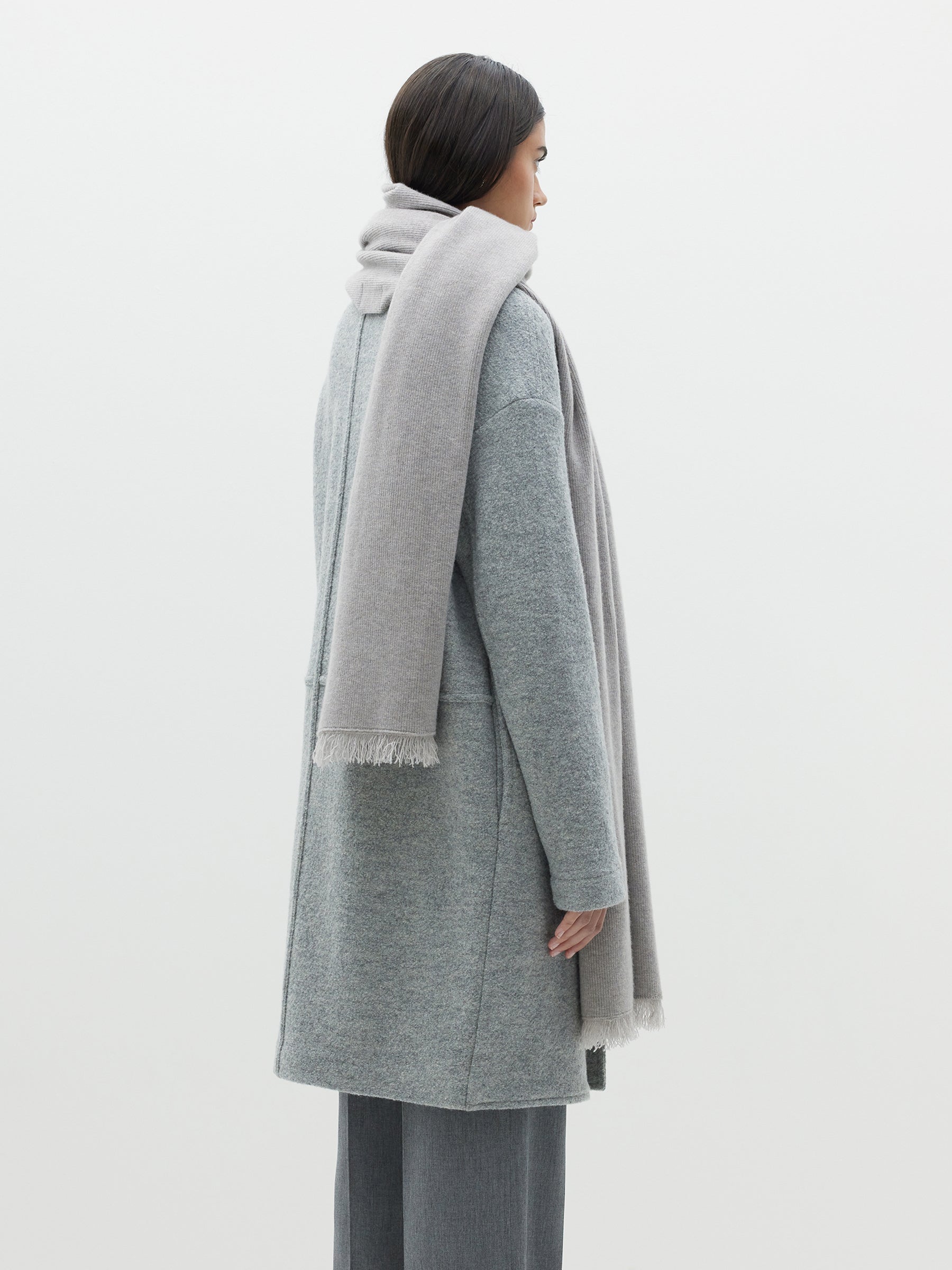 cashmere wool ribbed scarf