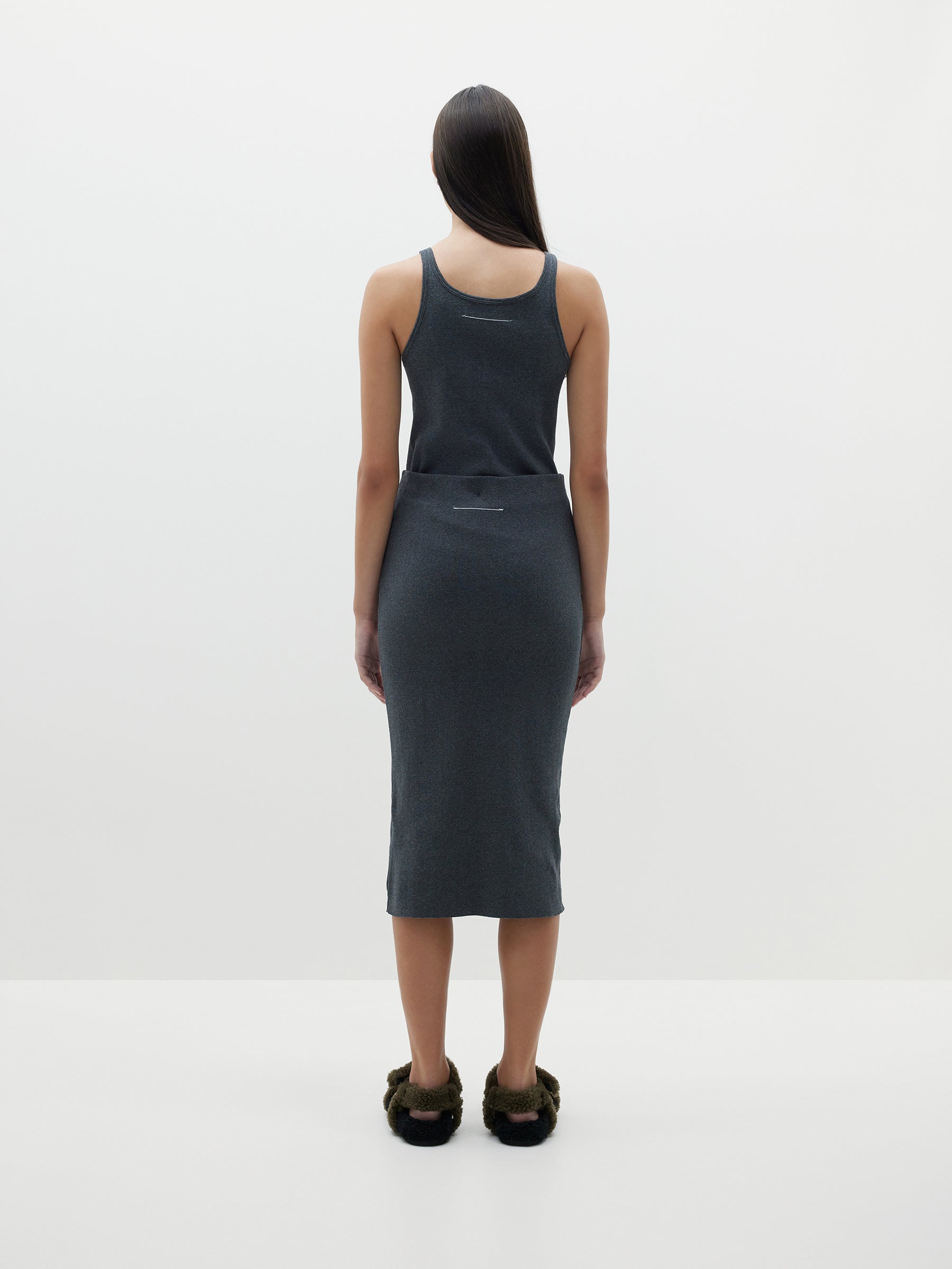 mini rib tubular skirt