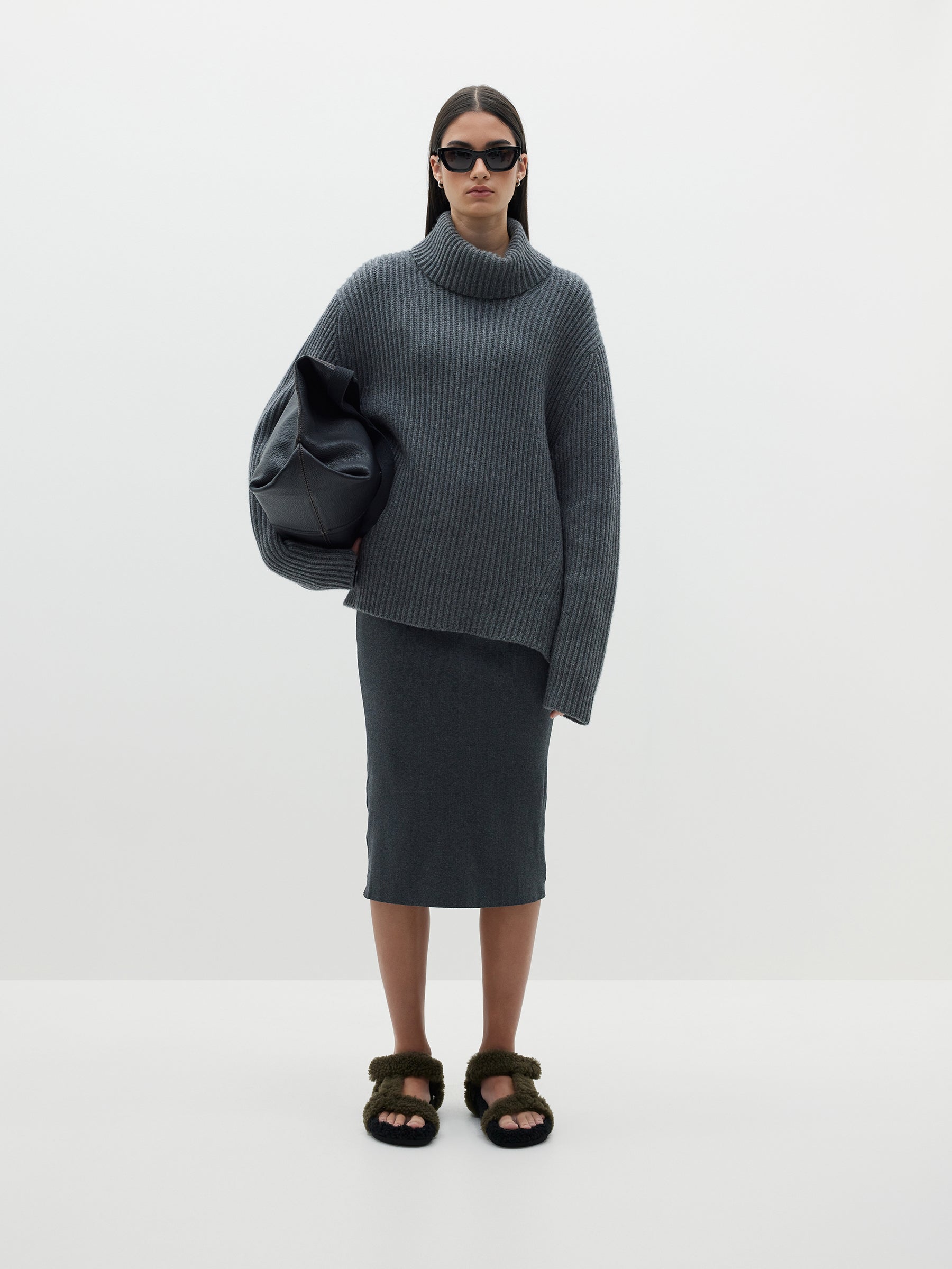 mini rib tubular skirt
