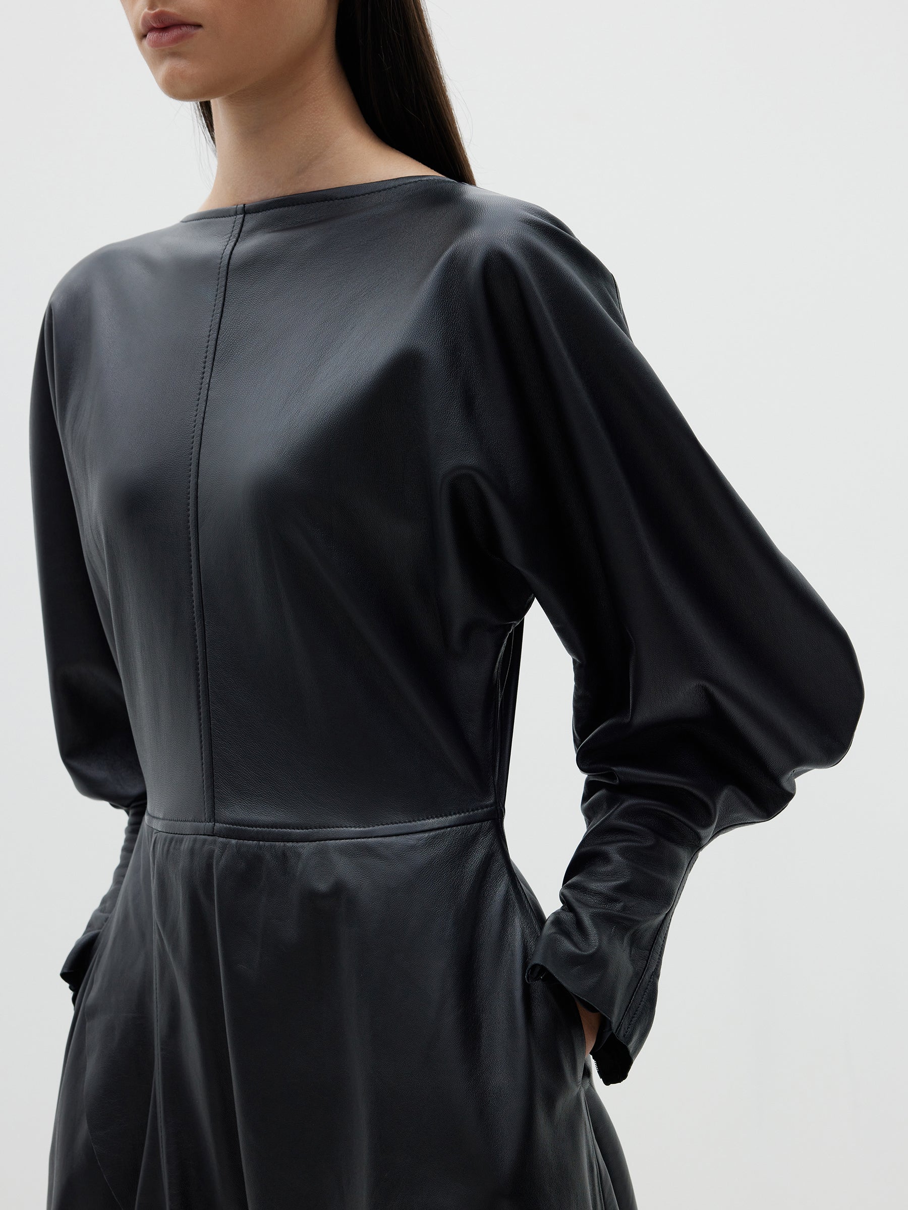 leather waisted dress