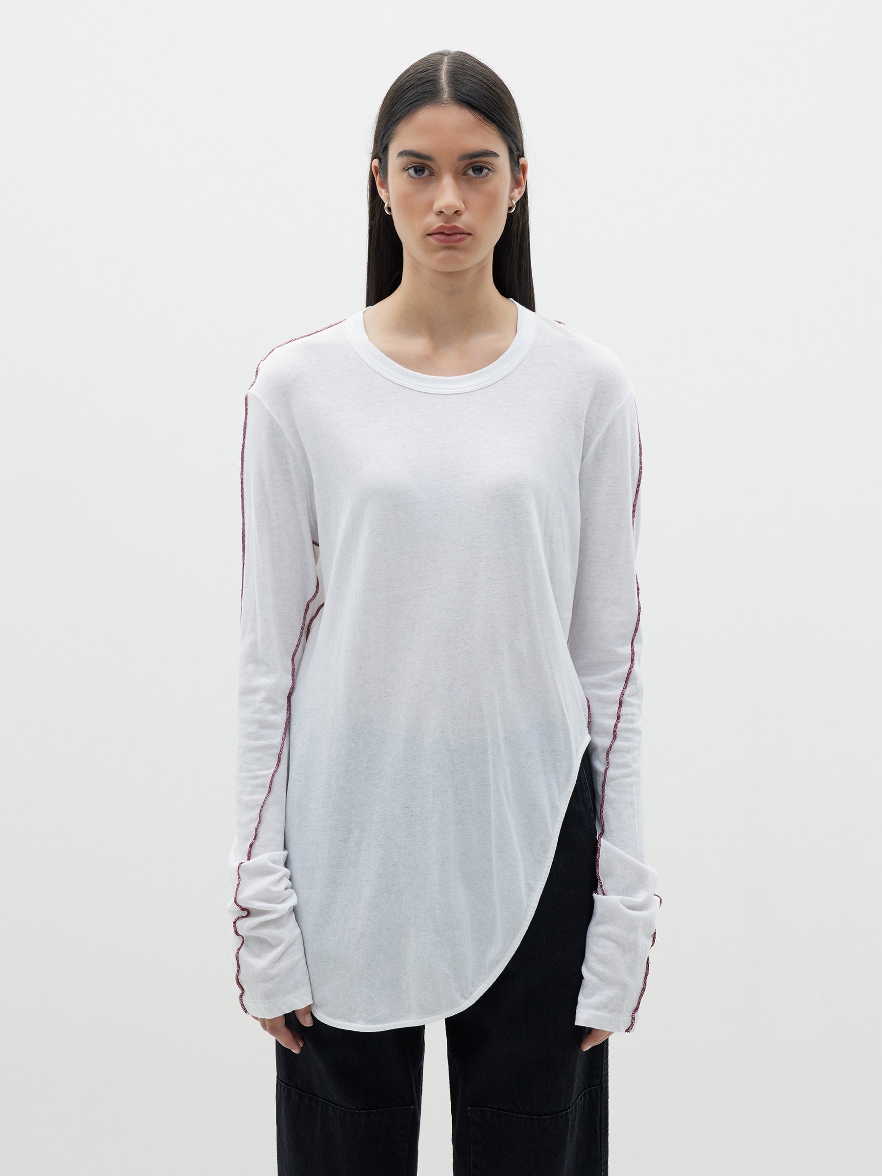 scoop hem layering long sleeve t.shirt