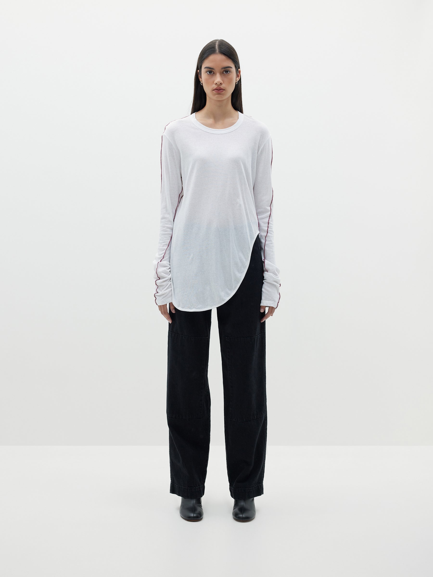 scoop hem layering long sleeve t.shirt