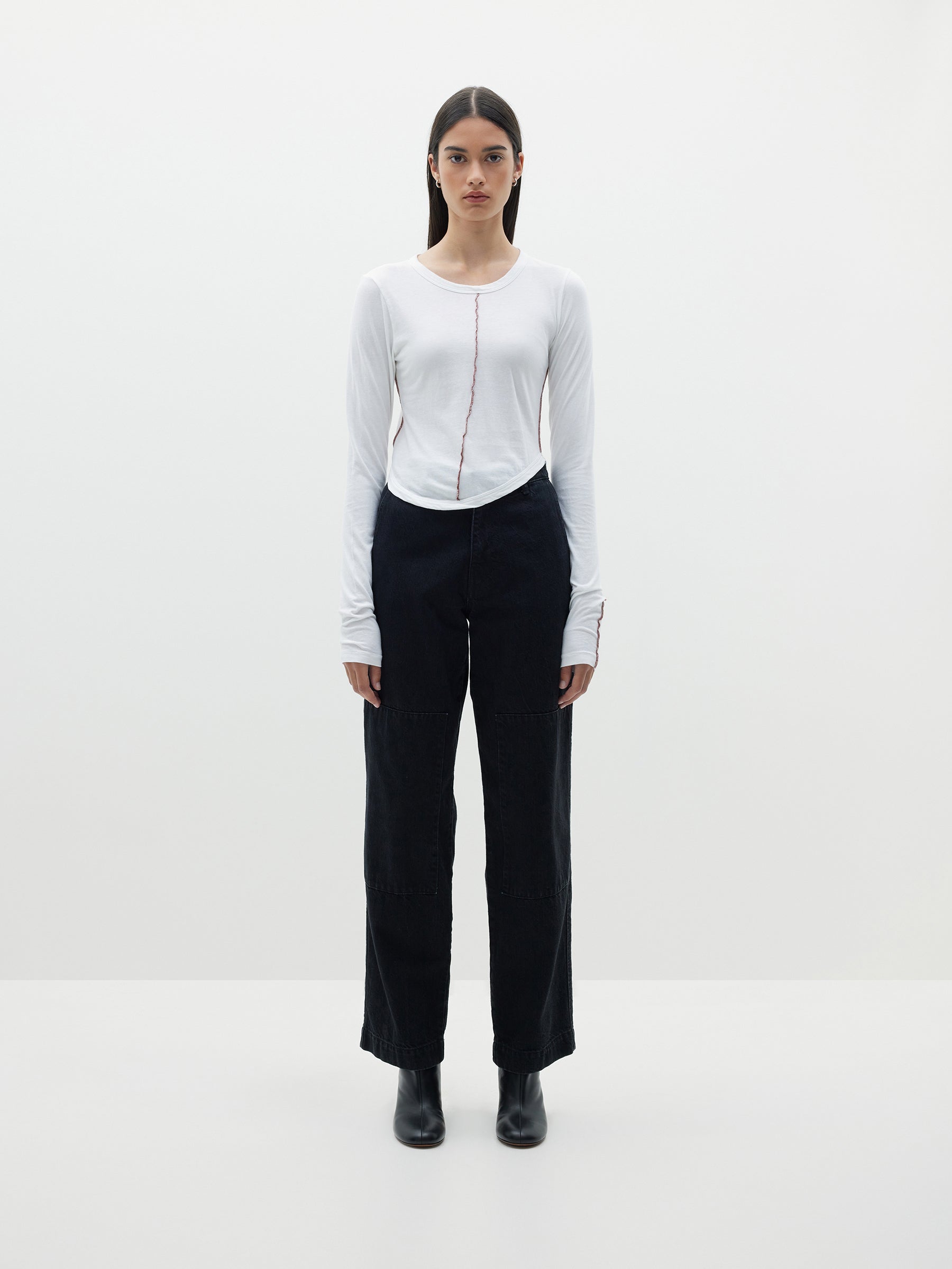 athletic scoop hem long sleeve t.shirt