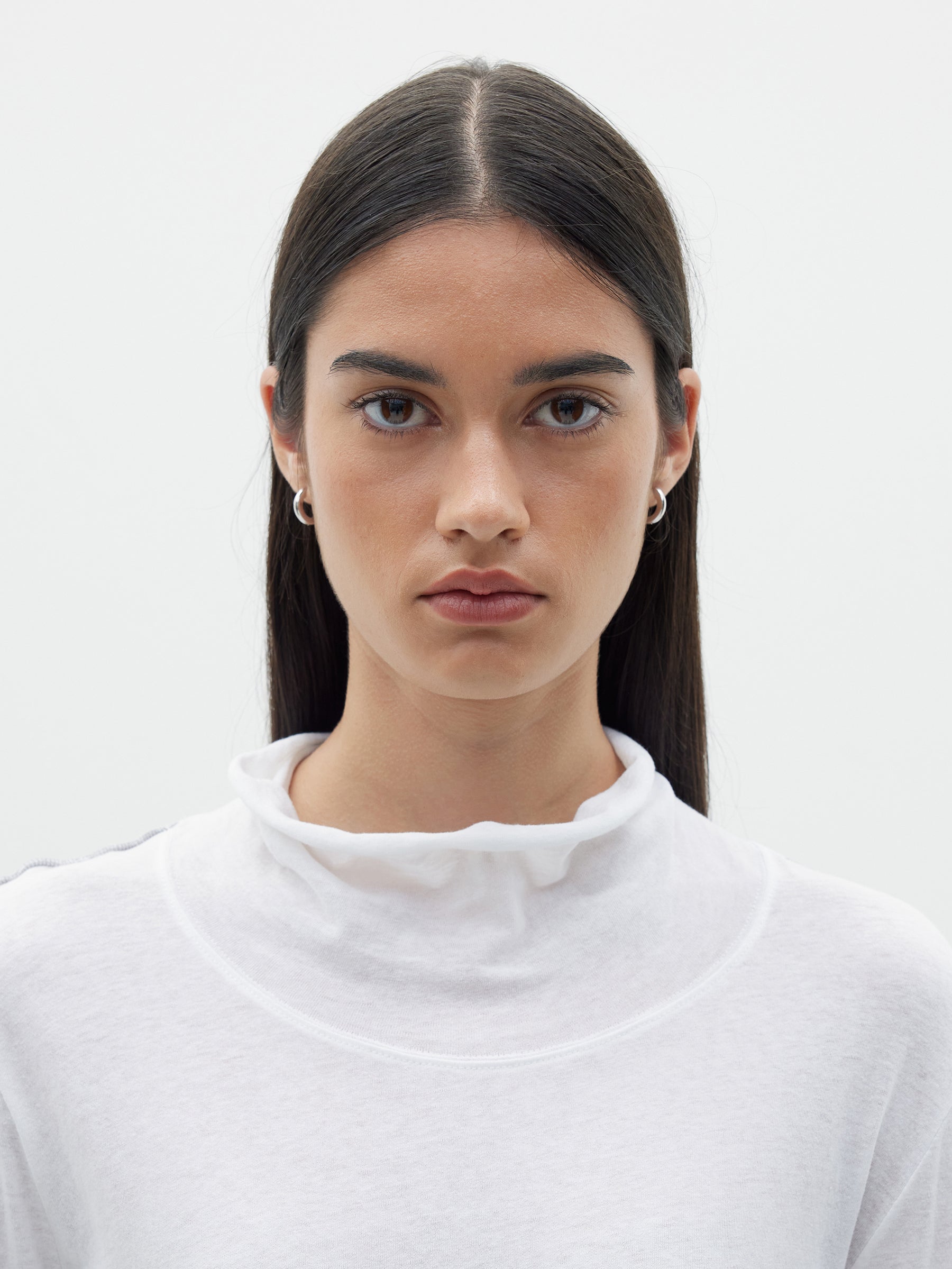raw funnel neck long sleeve t.shirt