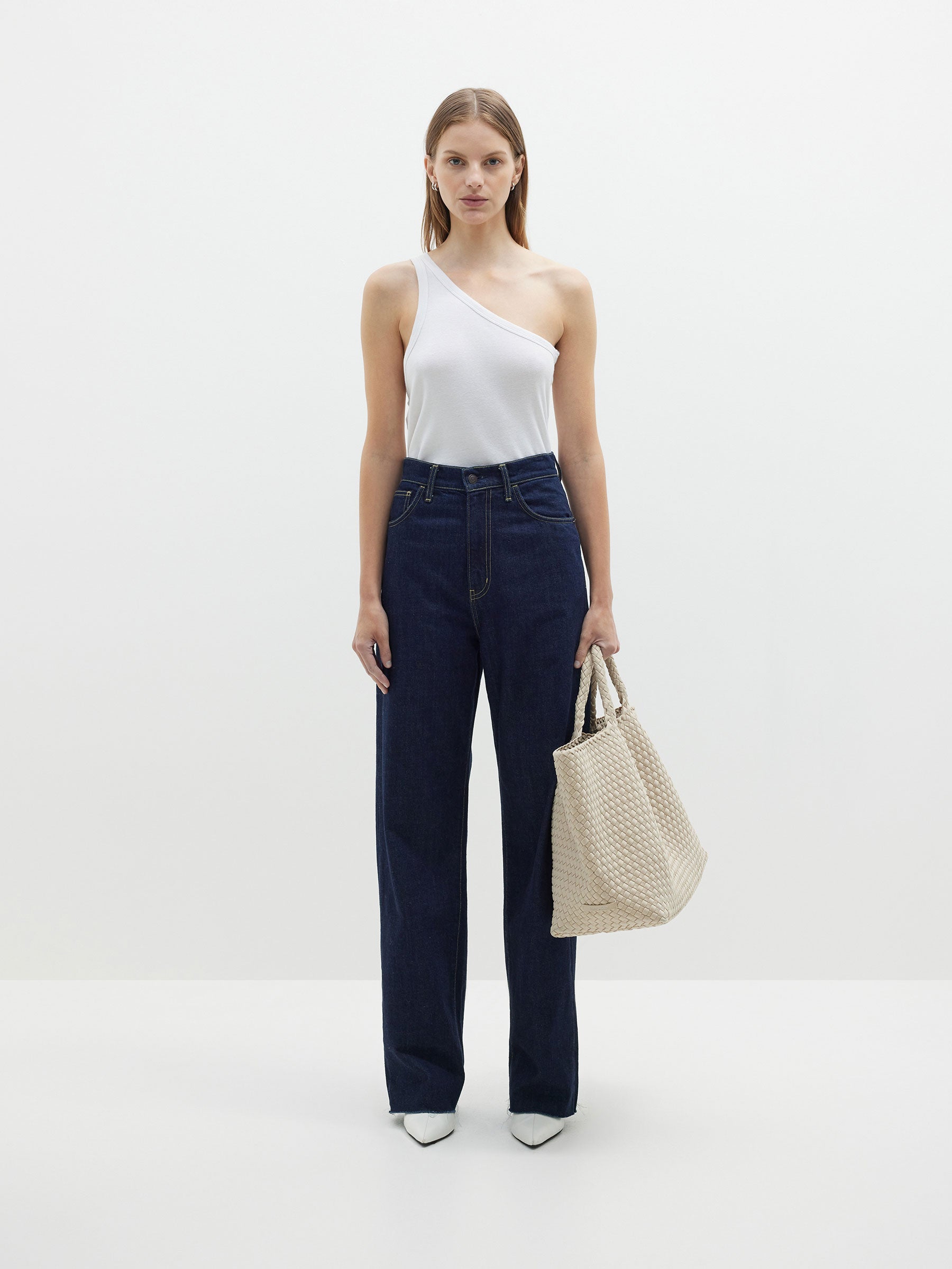 rib cutaway one shoulder tank