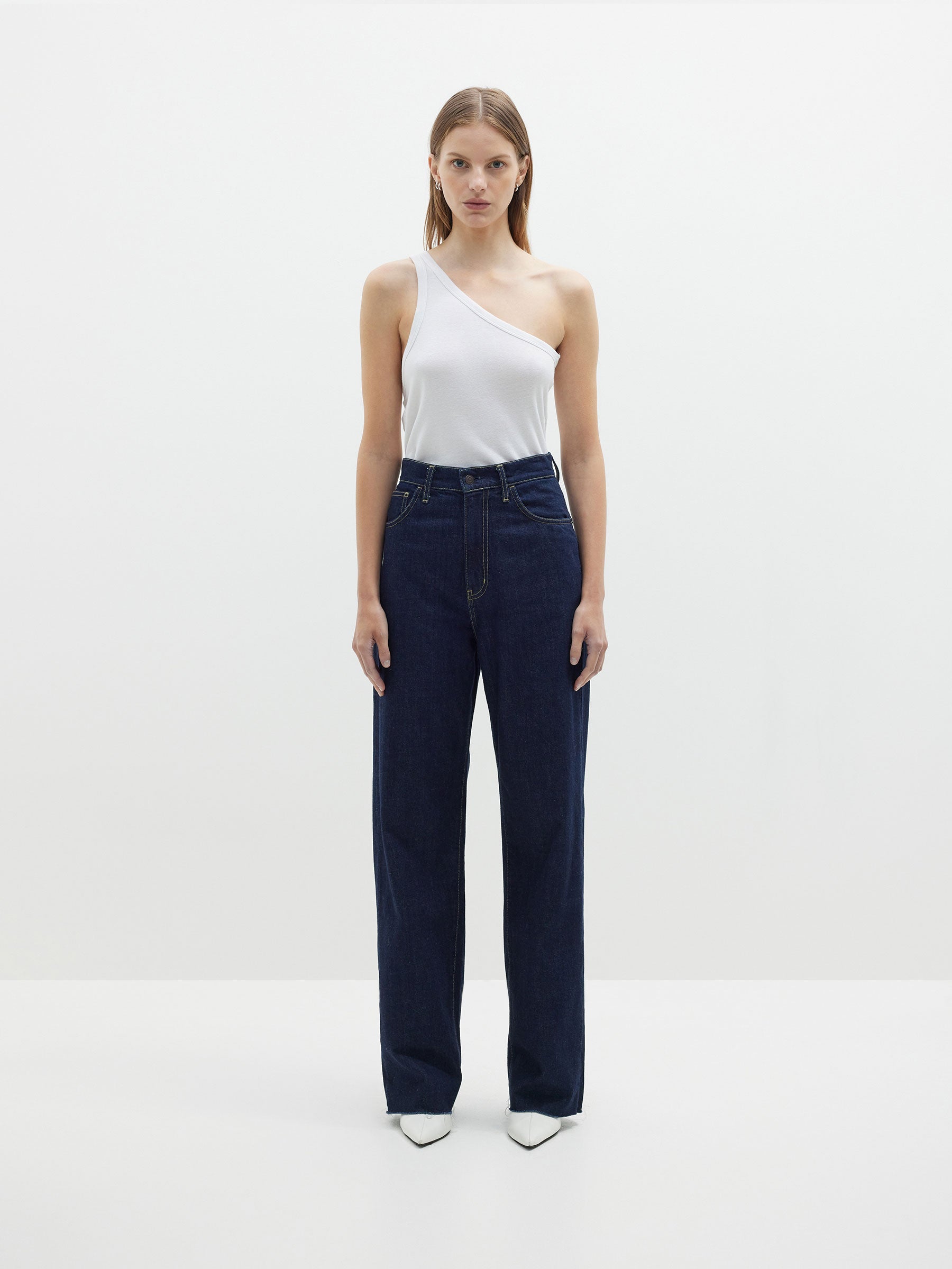 rib cutaway one shoulder tank
