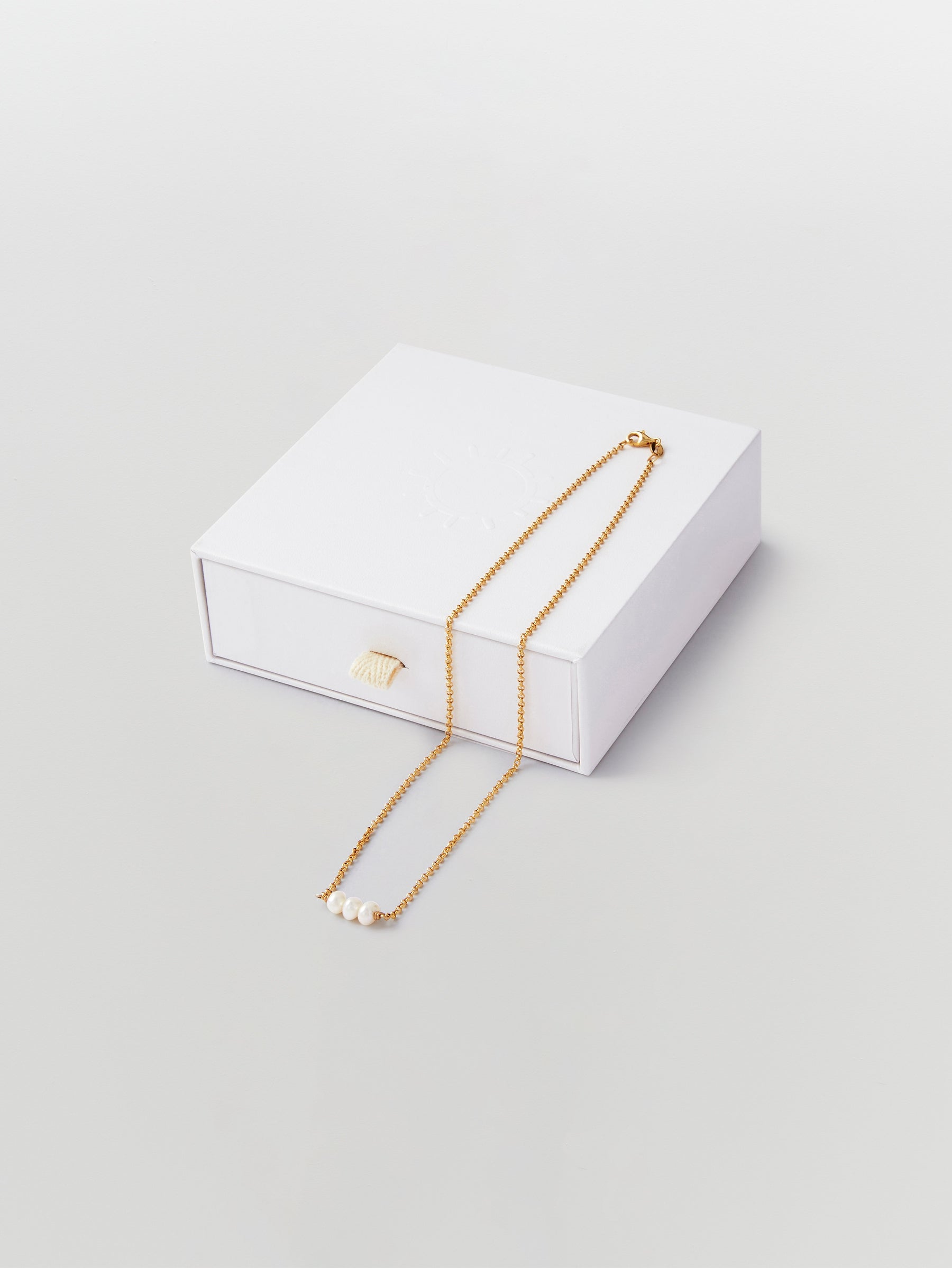 the line of sun triple pearl necklace