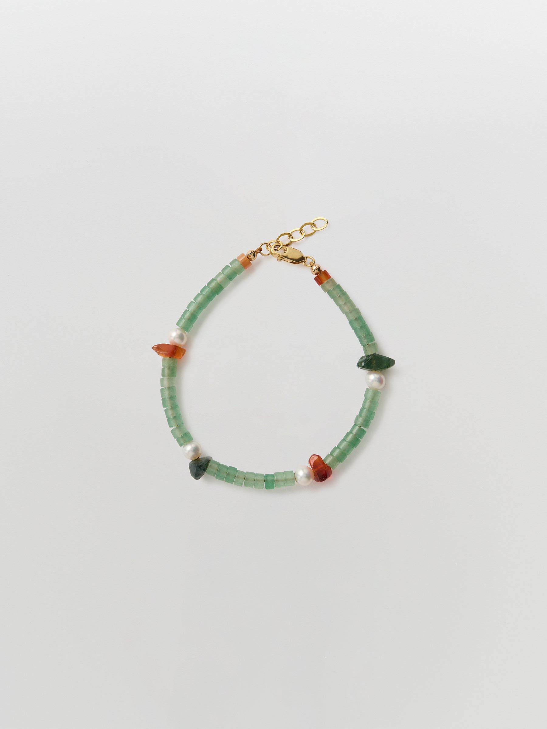 pigna moss agate and pearl bracelet