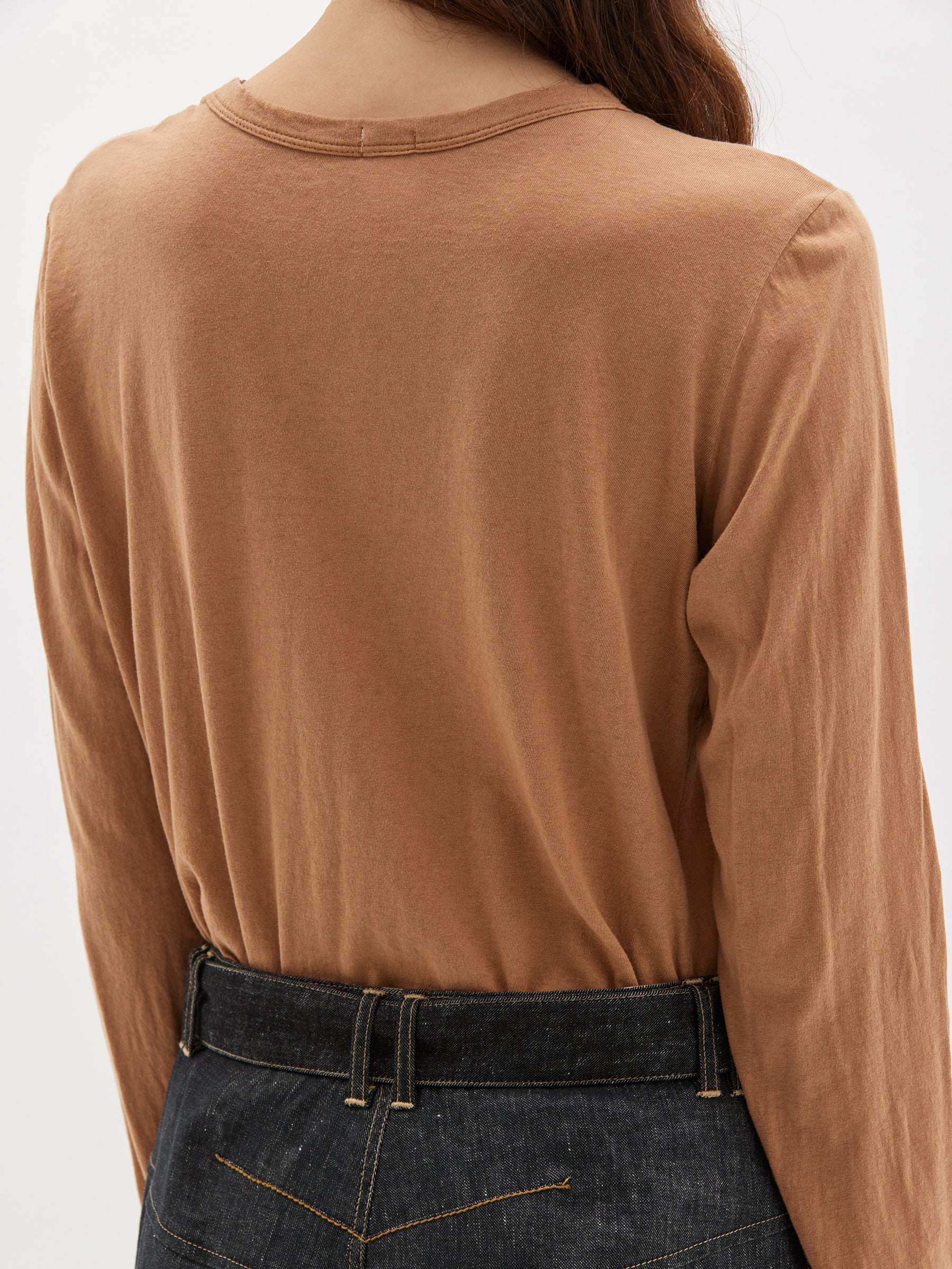 regular scoop hem long sleeve t.shirt