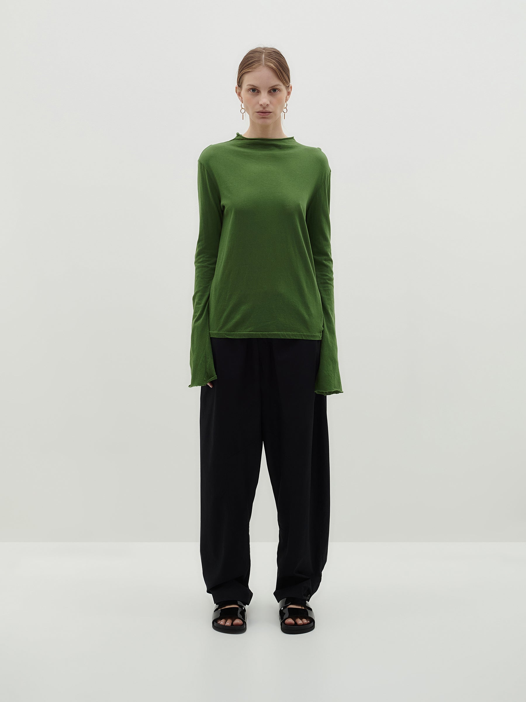 regular raised neck long sleeve t.shirt