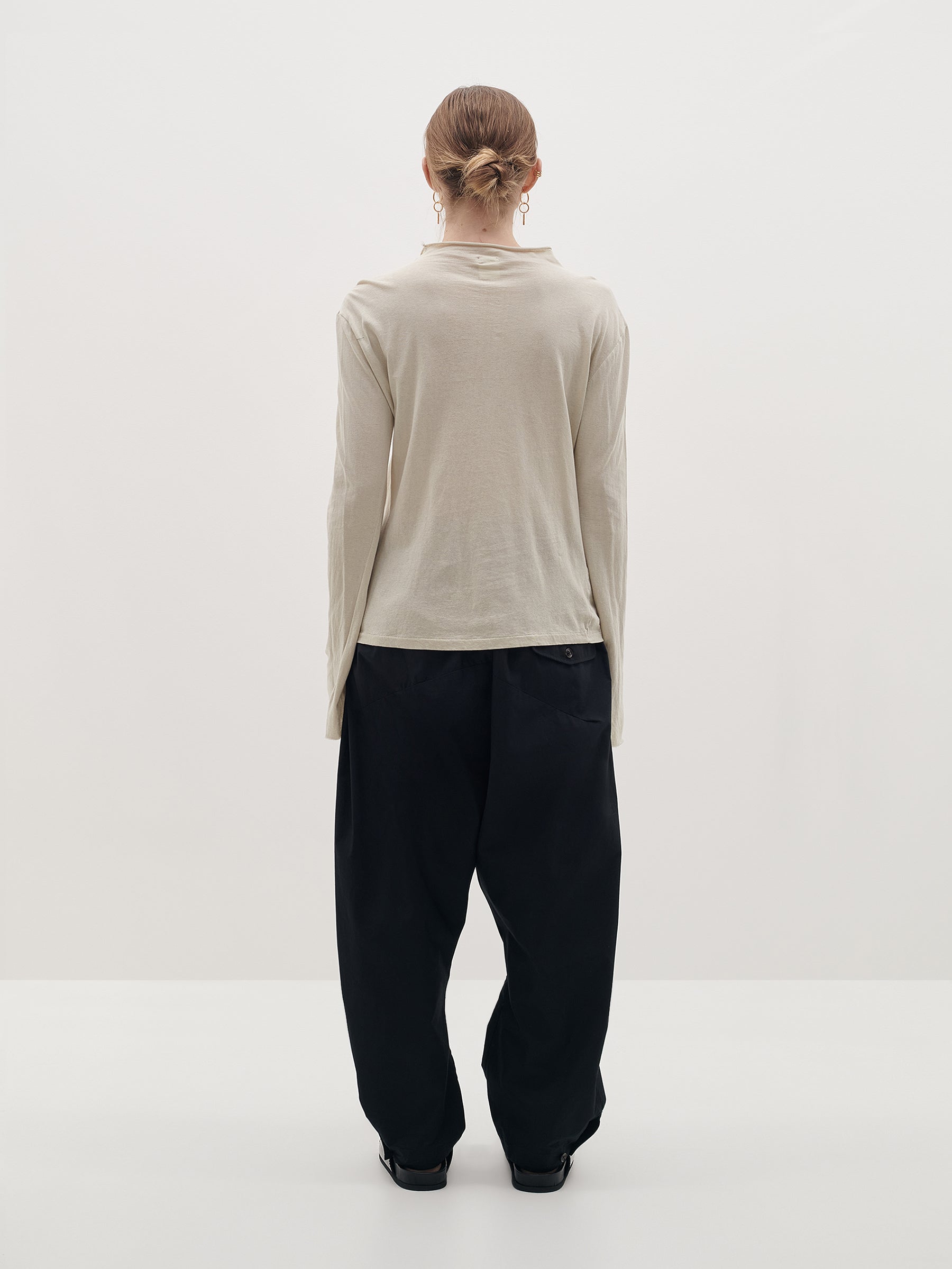 regular raised neck long sleeve t.shirt