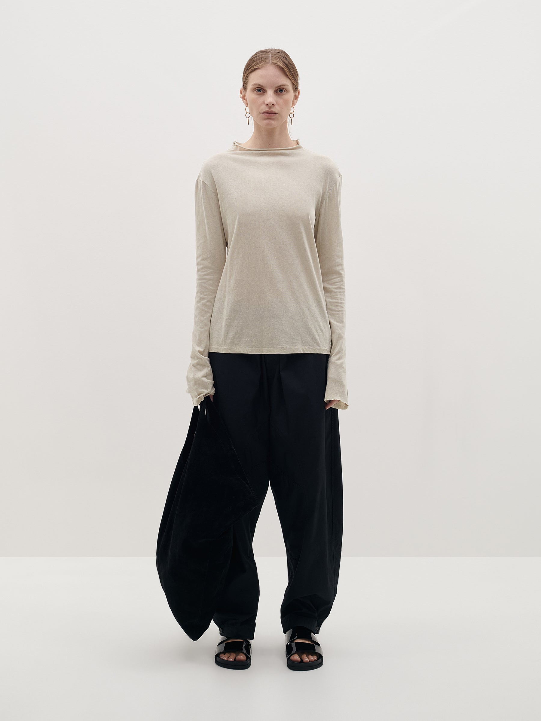 regular raised neck long sleeve t.shirt