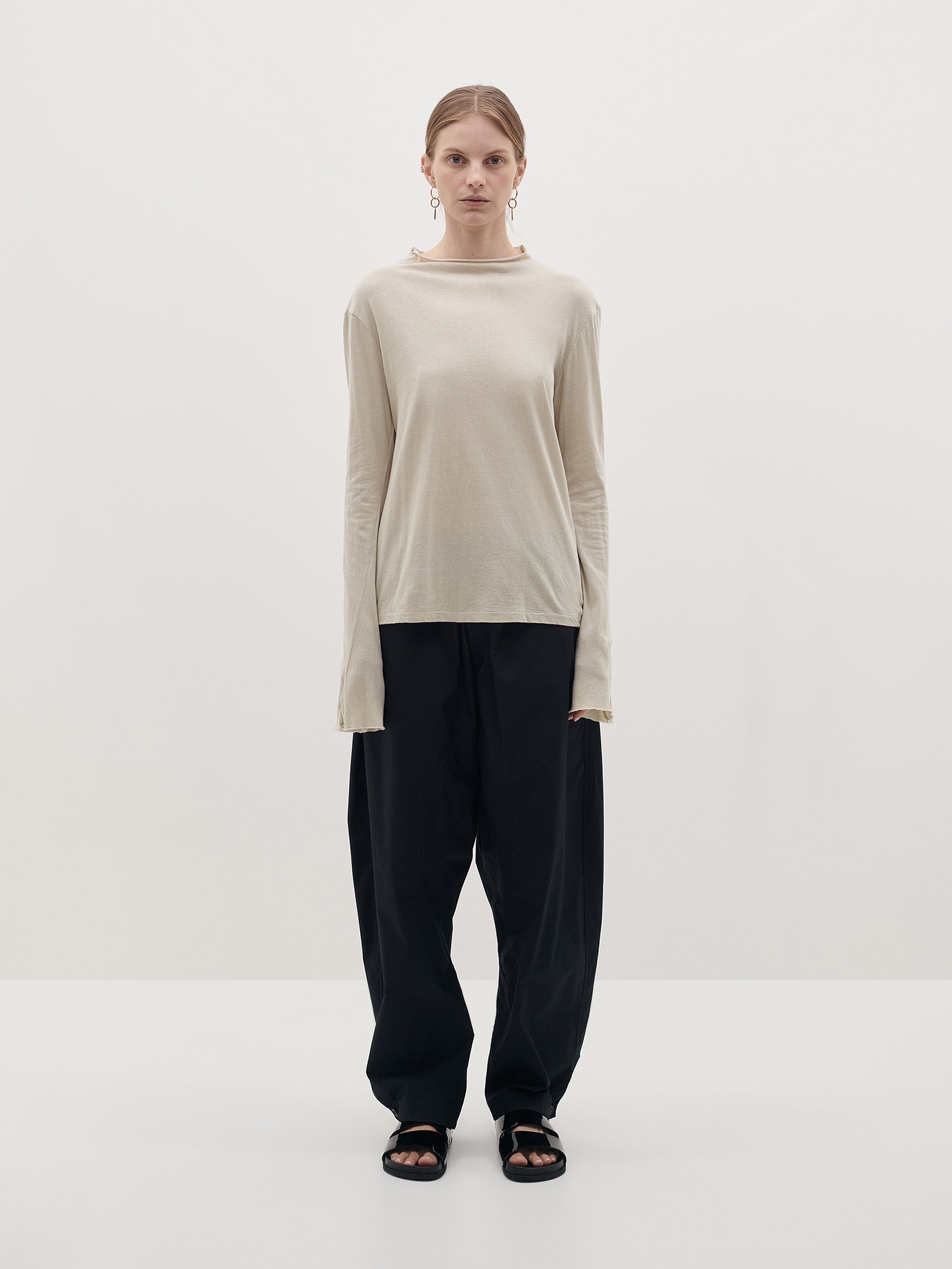 regular raised neck long sleeve t.shirt