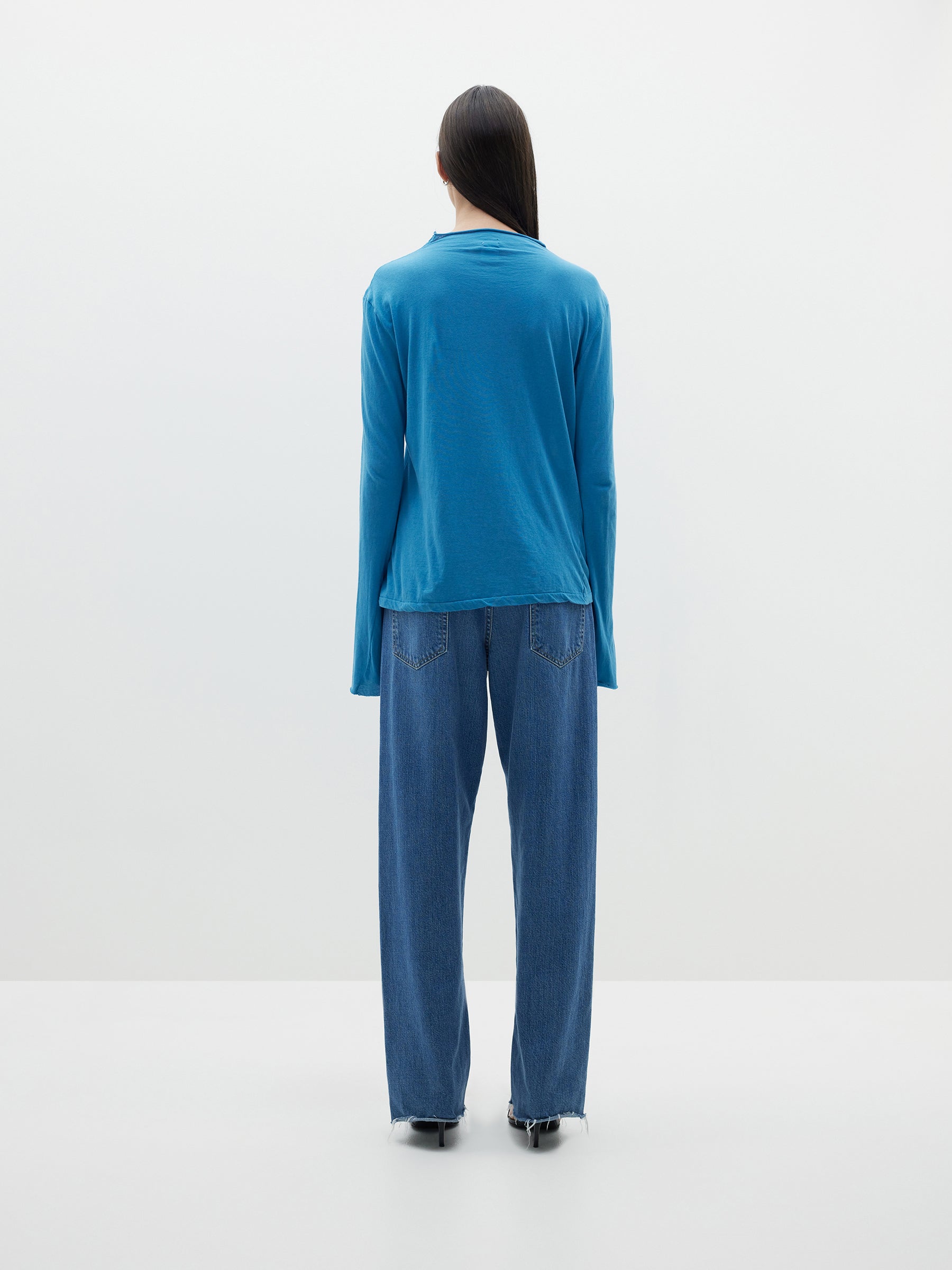 regular raised neck long sleeve t.shirt