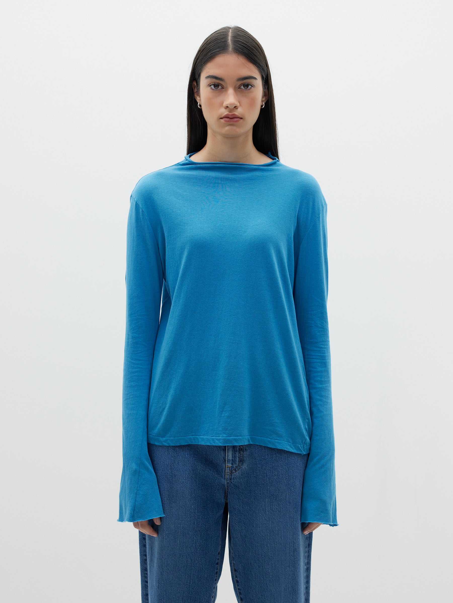 regular raised neck long sleeve t.shirt
