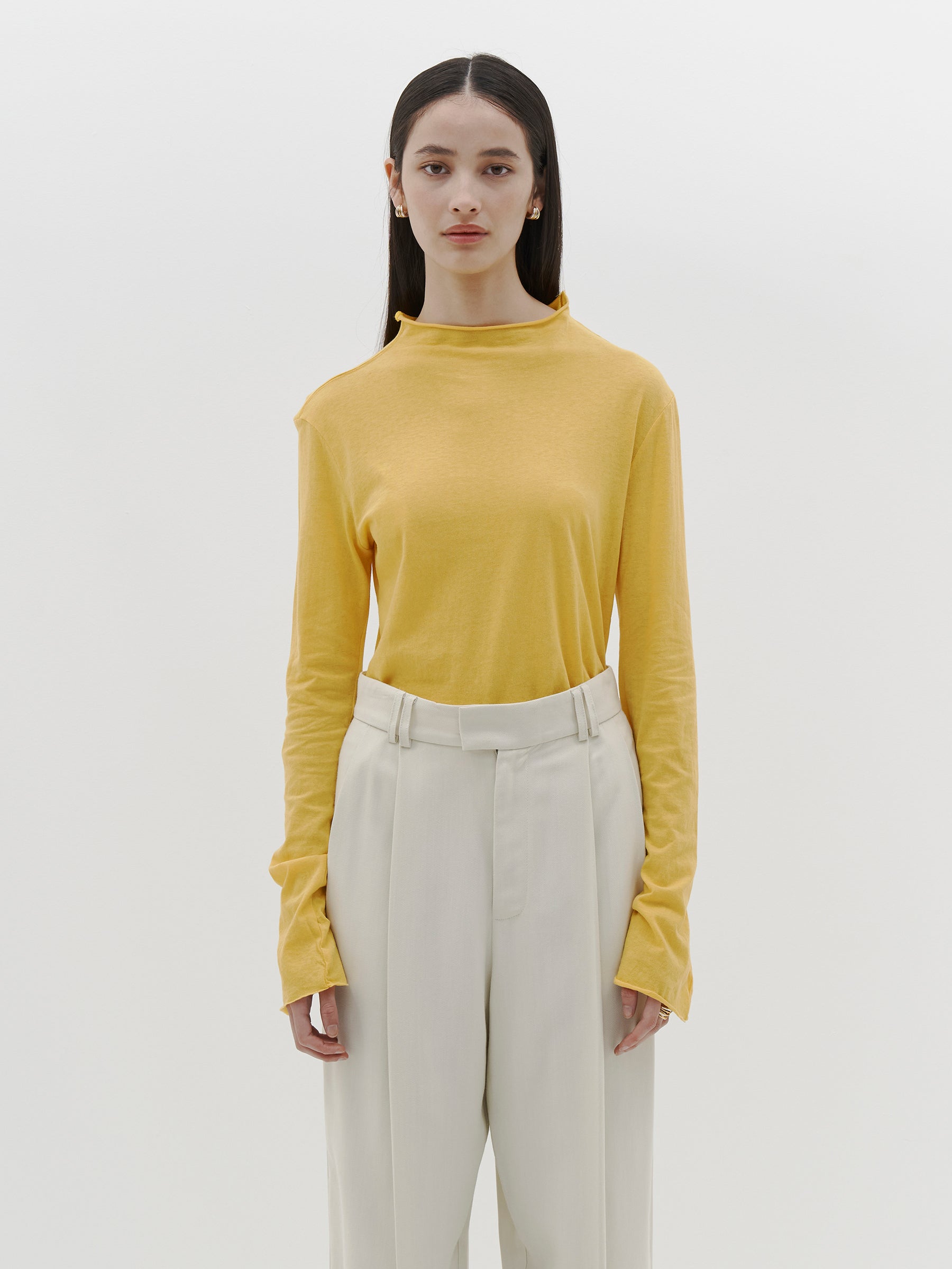 regular raised neck long sleeve t.shirt