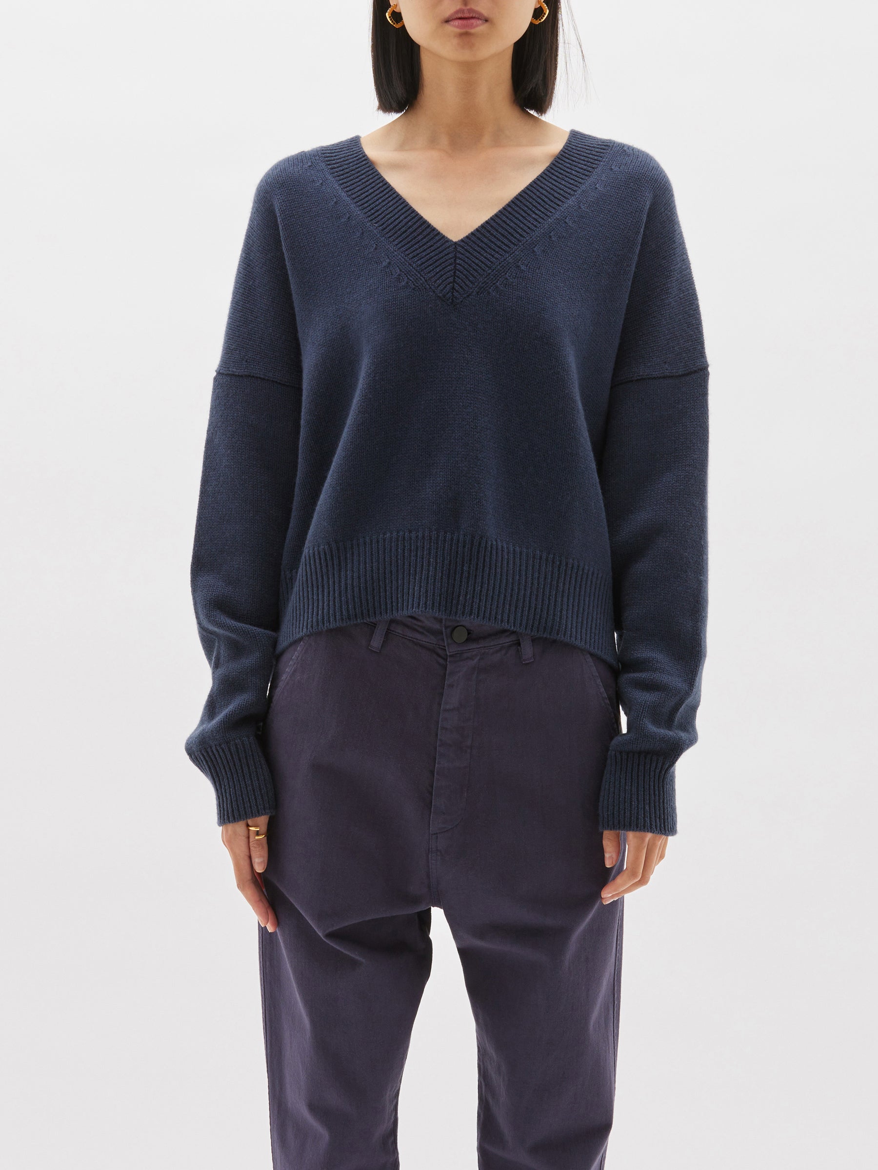 boxy v neck weekend knit