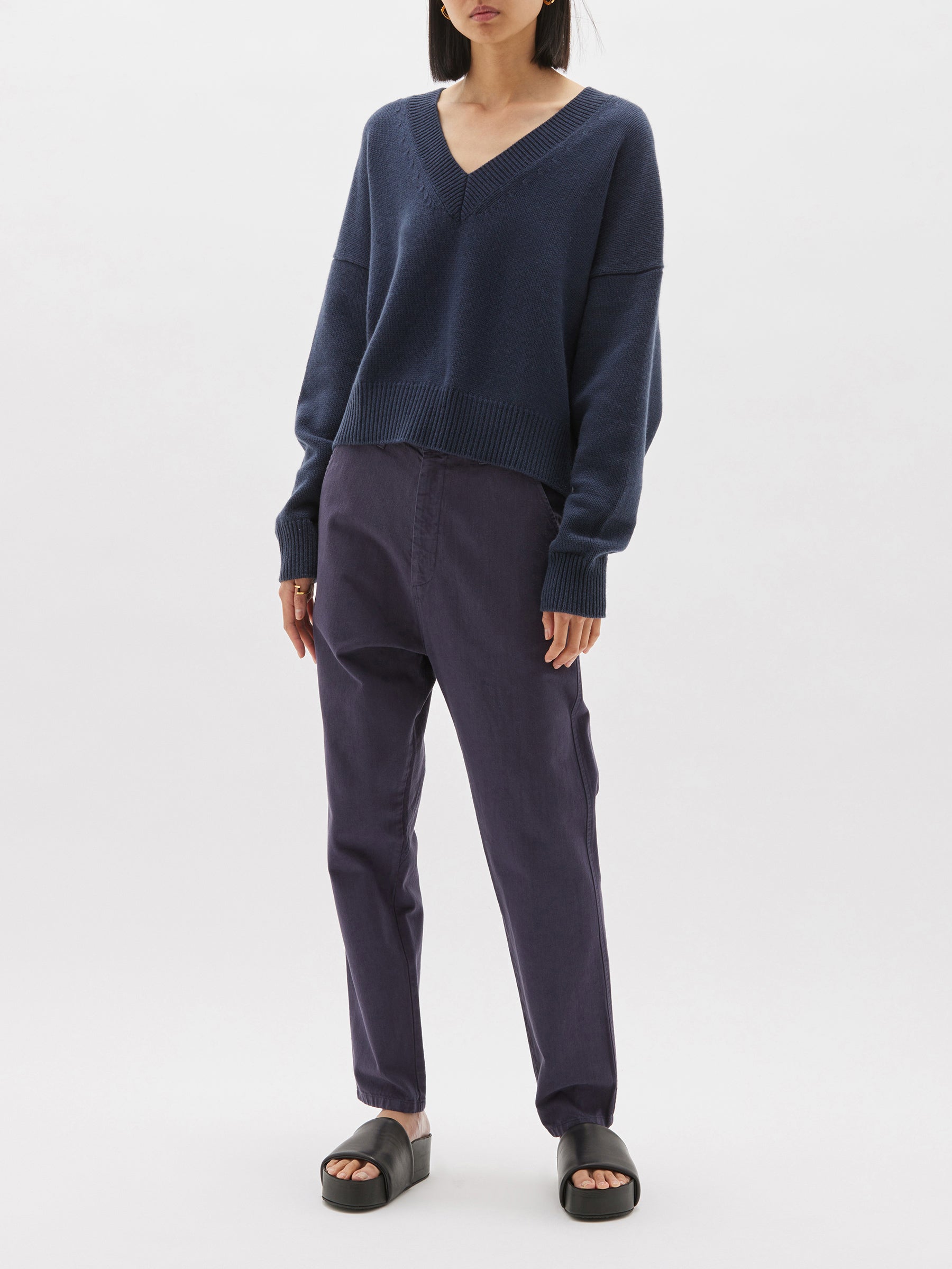 boxy v neck weekend knit